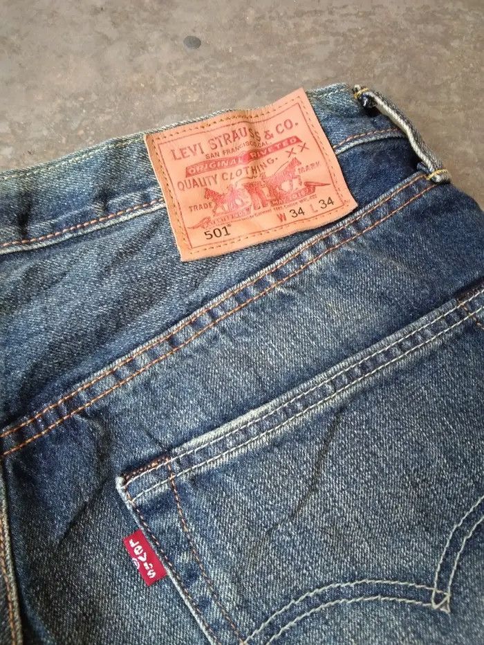 Levi's × Vintage Vintage Levis 501 Rusty Wash Straight Leg Jeans 34x30 Size US 34 / EU 50 - 5 Thumbnail