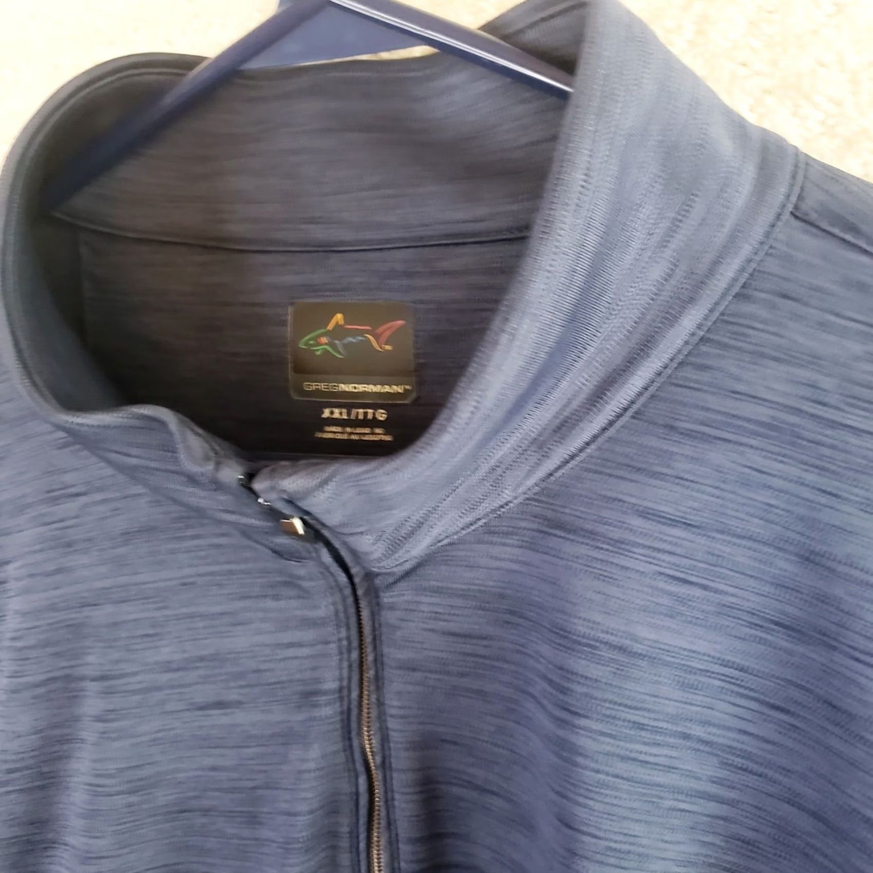 Vintage Greg Norman 1/4 Zip Pullover Long Sleeve Heathered Blue 2XL Mens Shirt Casual Activewear Size US XXL / EU 58 / 5 - 4 Thumbnail
