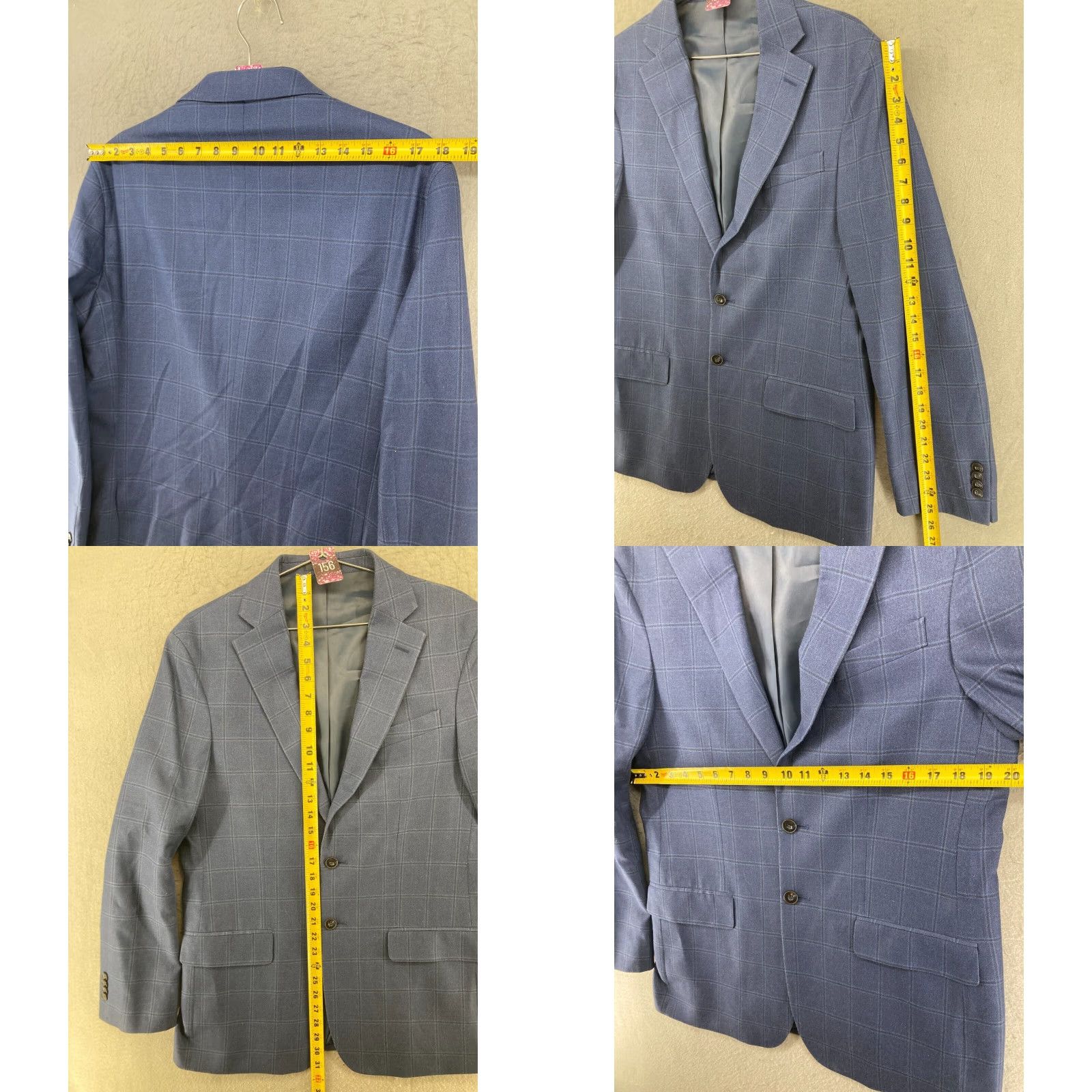 Jos. A. Bank Jos. A. Bank Suit Jacket Men 40R Blue Striped Wool Silk Blend Single-Breasted 2-Button Notch Lapel Mens Size 40R - 8 Thumbnail