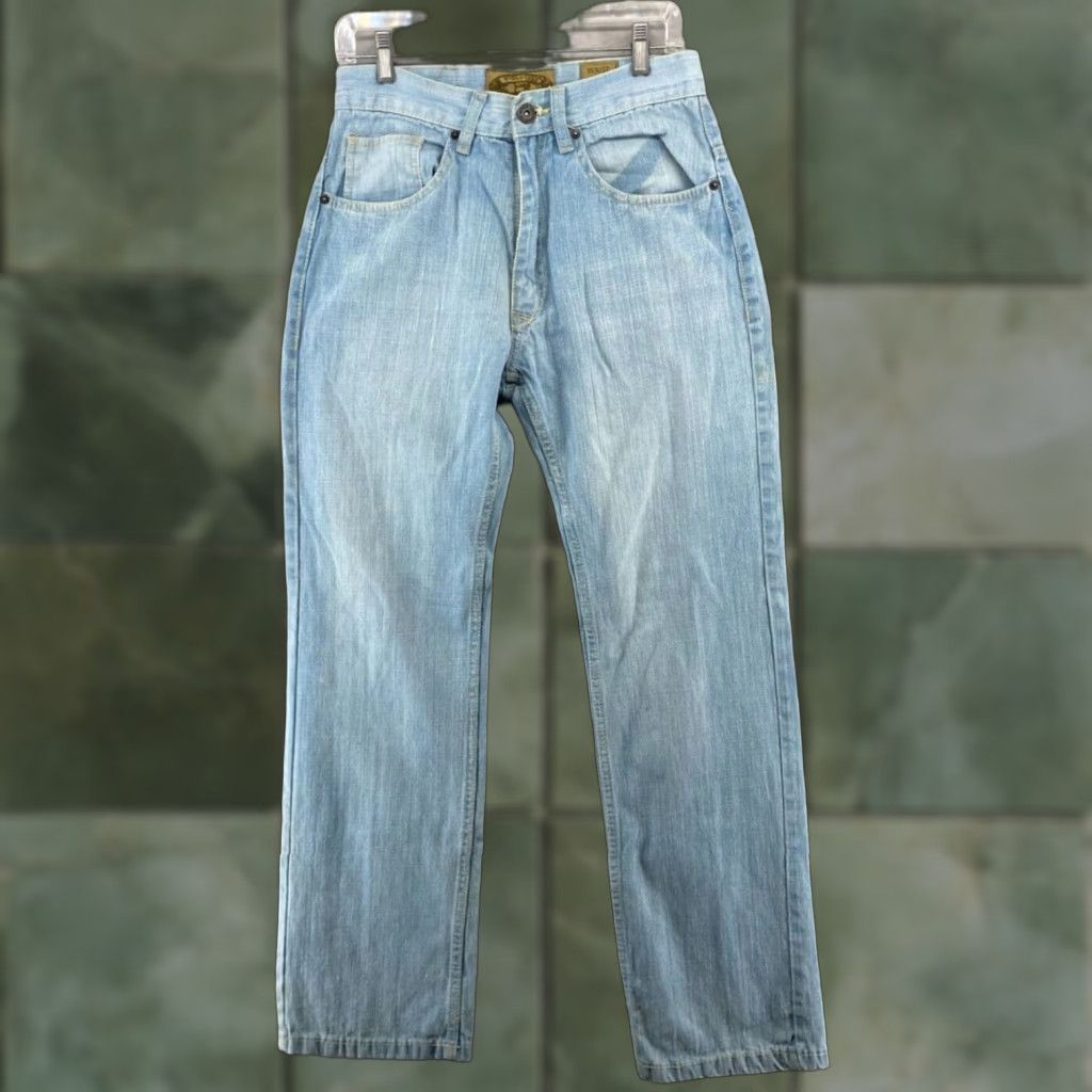 Vintage Evolution Denim Jeans 30x32 Straight Light Wash Mens Casual regular fit Blue Cotton Denim 5-Pocket Design 30 Inseam Mid Rise Size US 30 / EU 46 - 1 Thumbnail