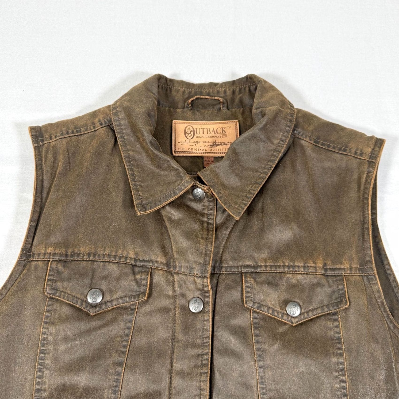 Vintage Outback Trading Vest Women XL Brown Mesa Aztec Sherpa Lined Western Cowgirl Work Shirt Size XL / US 12-14 / IT 48-50 - 2 Thumbnail