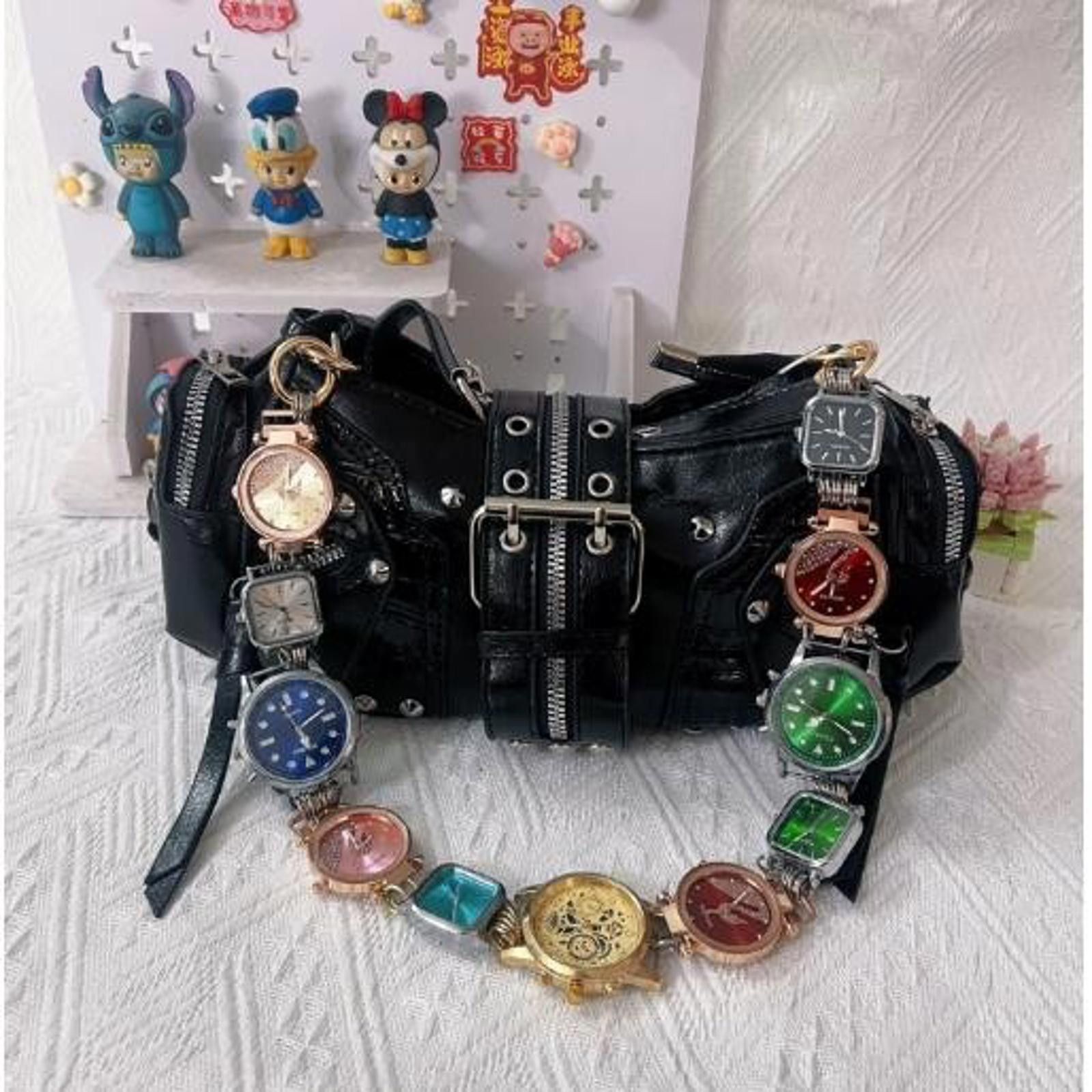 Japanese Brand Retro Rivet Motorcycle Soulder / Arm Bag – Retro Dial Strap Size ONE SIZE - 1 Thumbnail