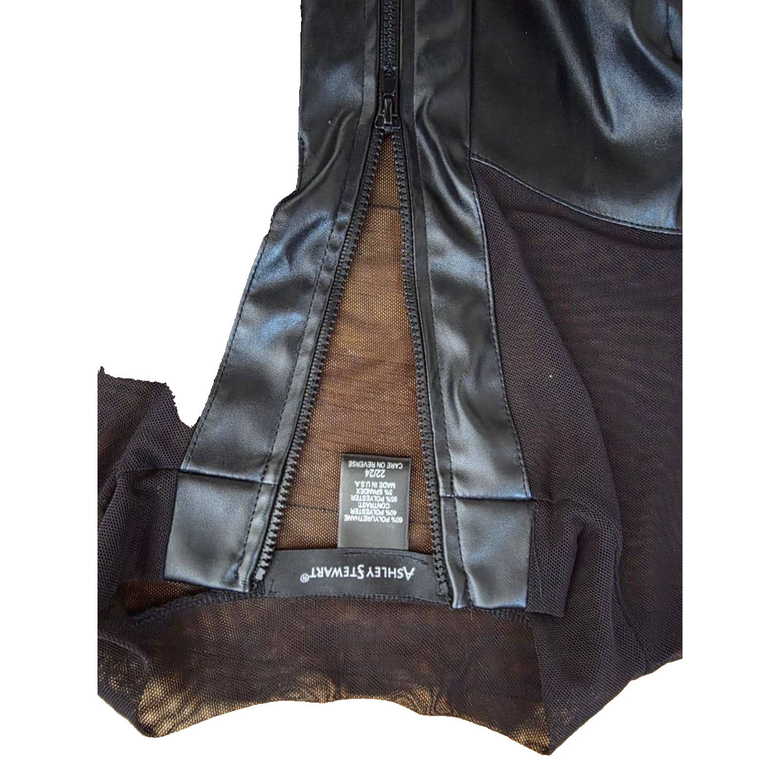 Achilles Ion Gabriel Ashley Stewart Faux Leather Top Long Sleeve Black 1X A001933 Size ONE SIZE - 5 Thumbnail