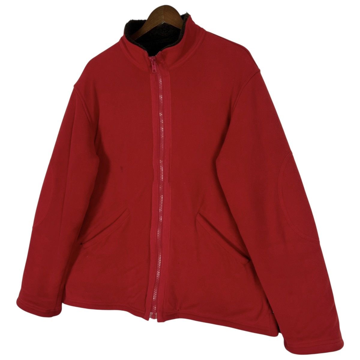 Giorgio Armani Armani Jeans AJ Red Fleece Zip Jacket Sherpa Lined Size US XL / EU 56 / 4 - 4 Thumbnail