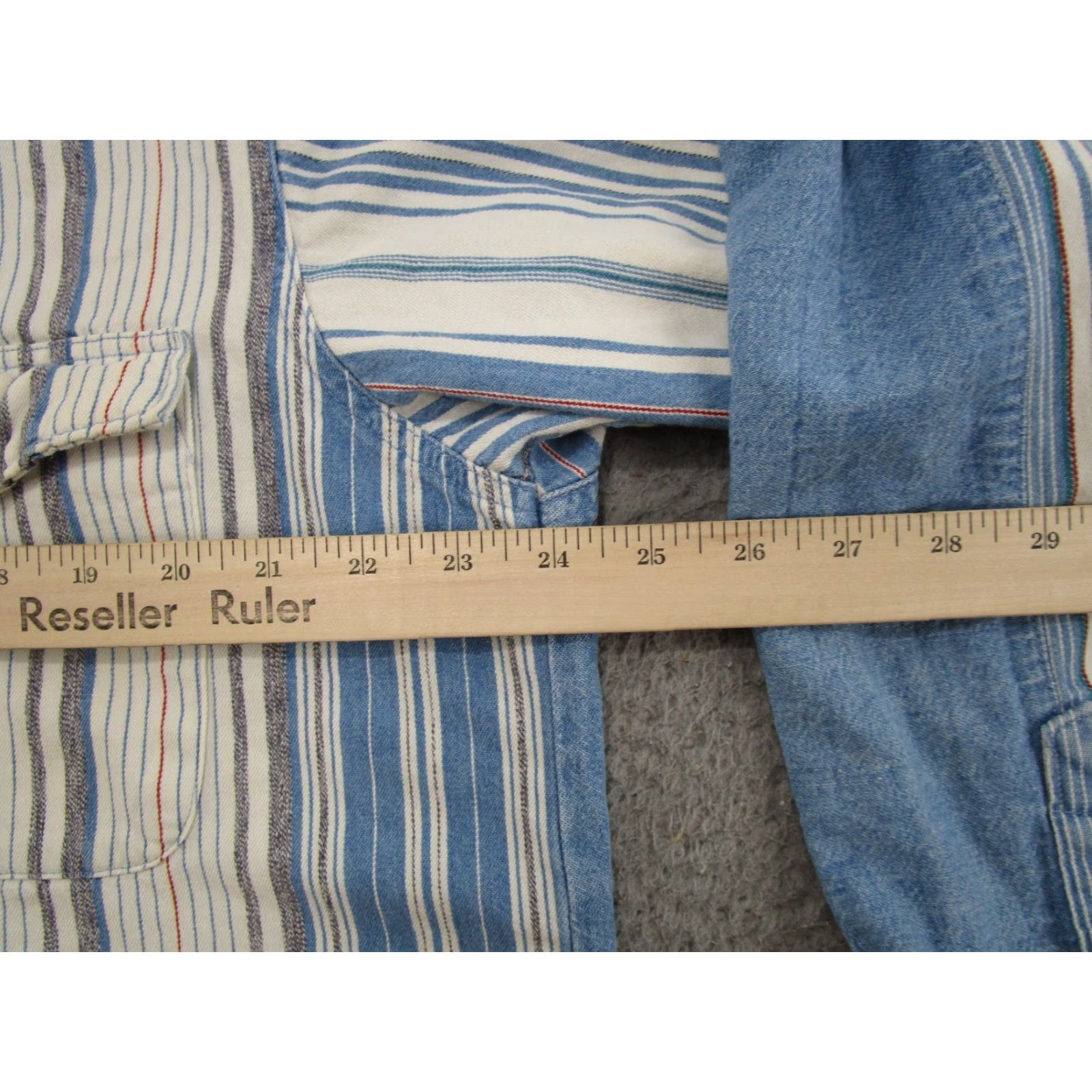 Wrangler VINTAGE Wrangler Striped Western Denim Shirt Button Up Size 34 Cowboy Rodeo 90s Y2K Mens Size US S / EU 44-46 / 1 - 7 Thumbnail