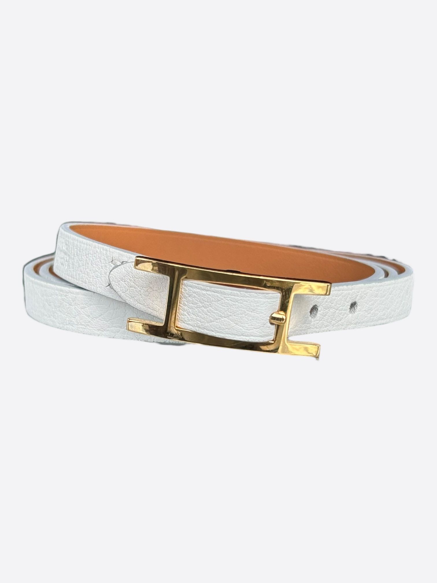 White Swift & Gold Hardware Behapi Double Tour Bracelet