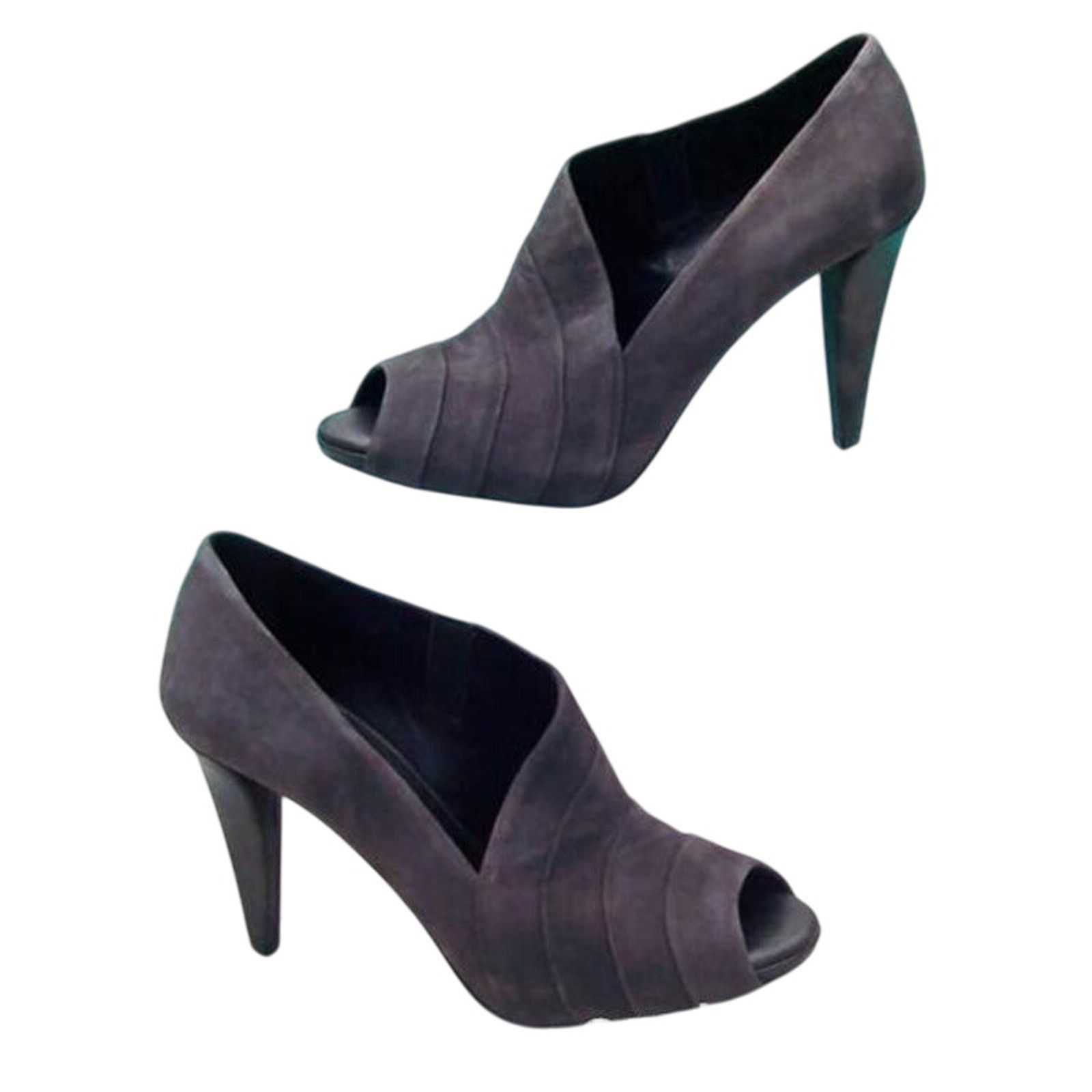 Donald Pliner Donald Pliner Gray Suede Shoe Asymmetrical Peep Toe NWT $395 Size US 10 / IT 40 - 1 Thumbnail
