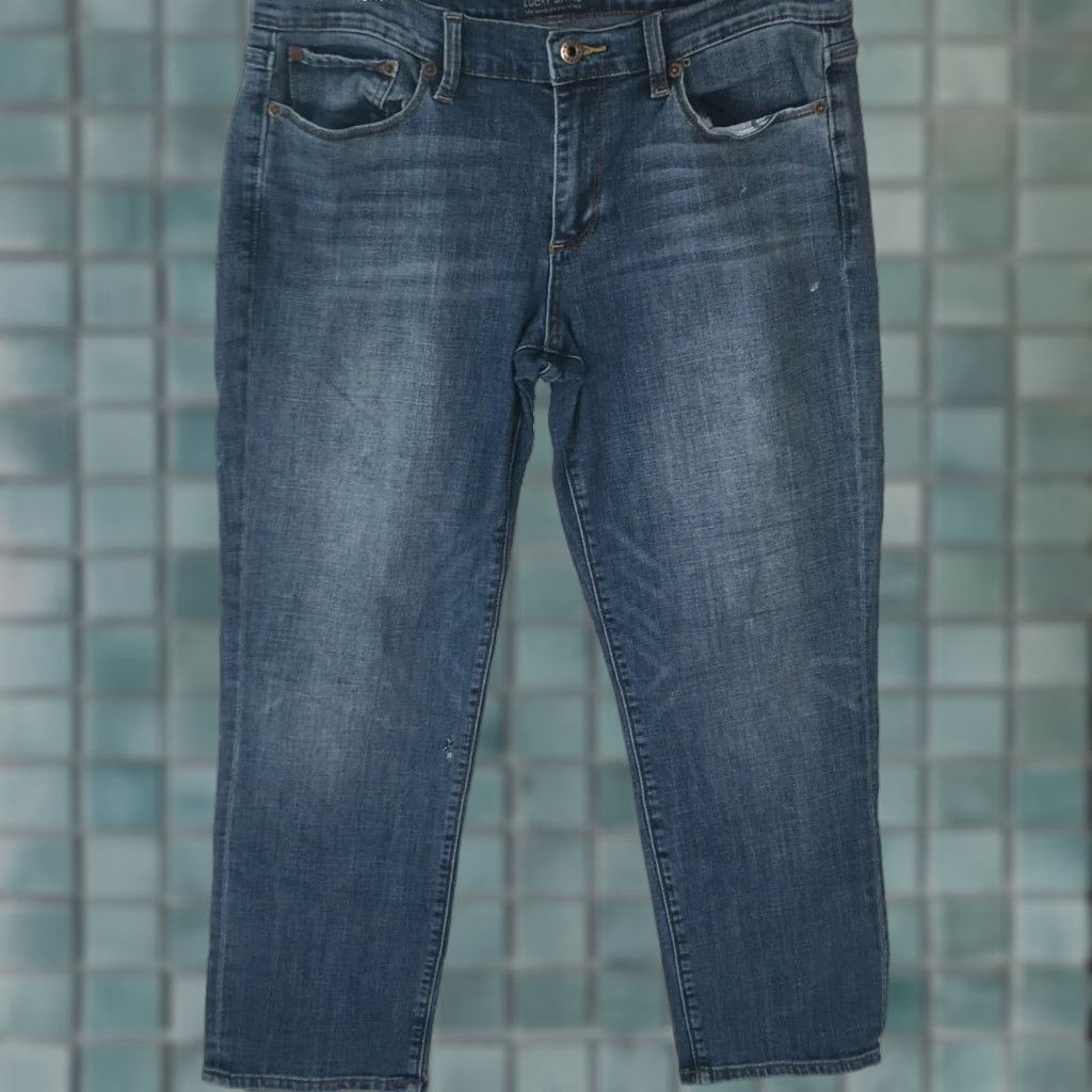 Lucky Brand Lucky Brand Womens Handcrafted Jeans Low Rise Blue Crop Denim Size 10/30 34X26 Size 32" / US 10 / IT 46 - 1 Thumbnail