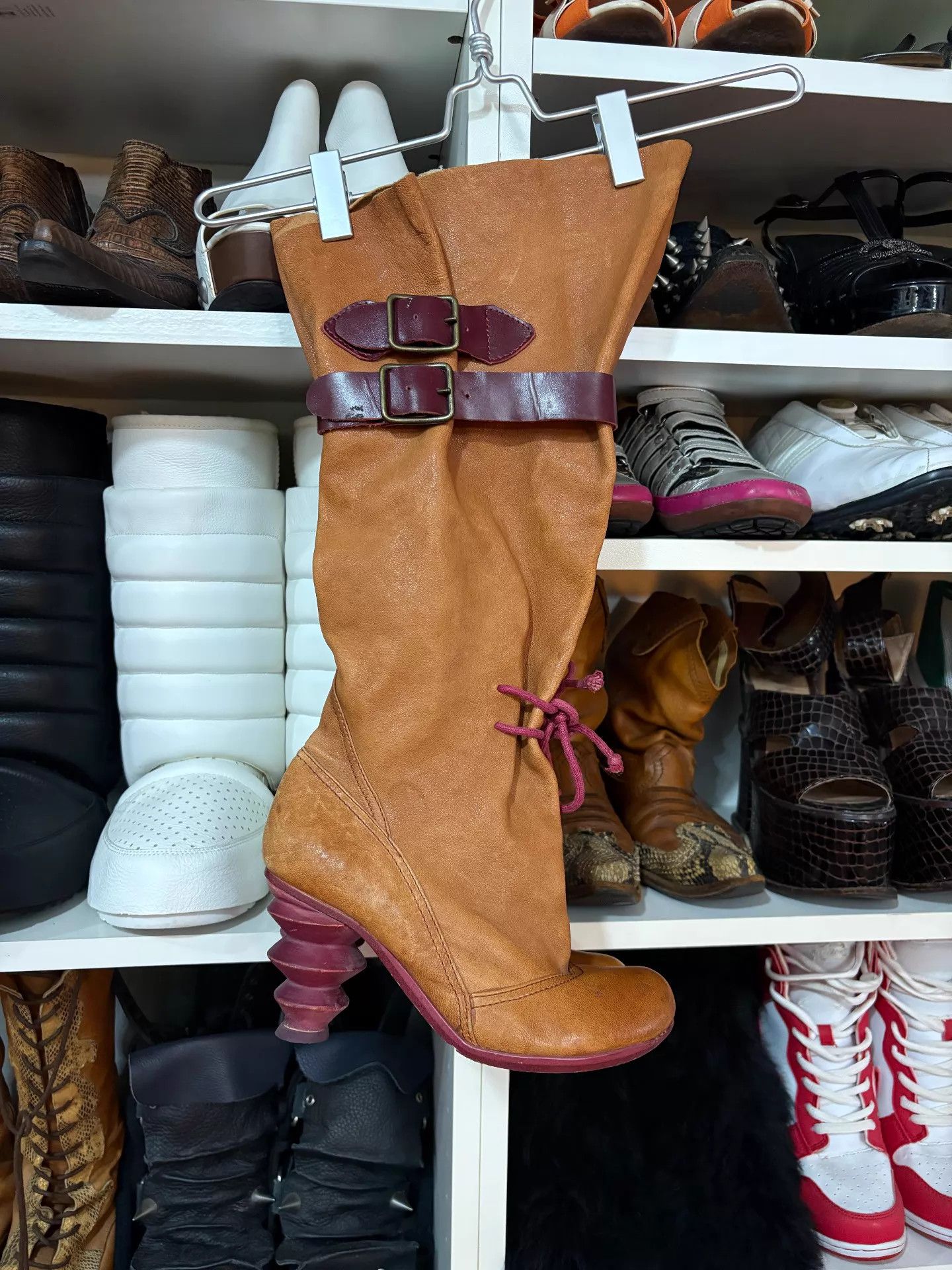 Other Irregular Choice Vtg Asymmetric Chunky Buckle Slouch Boot 37 Size US 6.5 / IT 36.5 - 7 Thumbnail