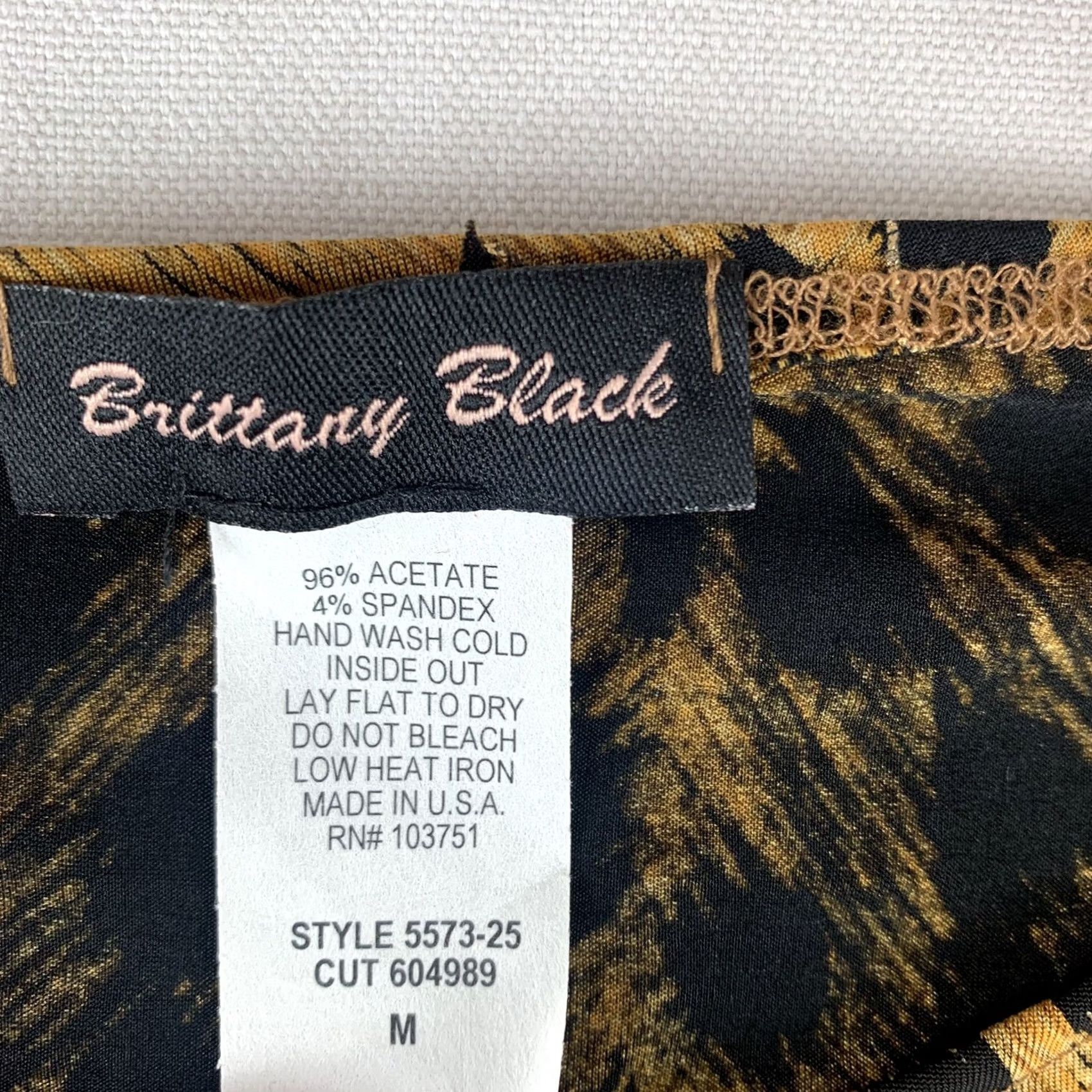 Vintage BRITTANY BLACK BLOUSE - Womens Medium, CHEETAH PRINT, USA Size M / US 6-8 / IT 42-44 - 3 Thumbnail