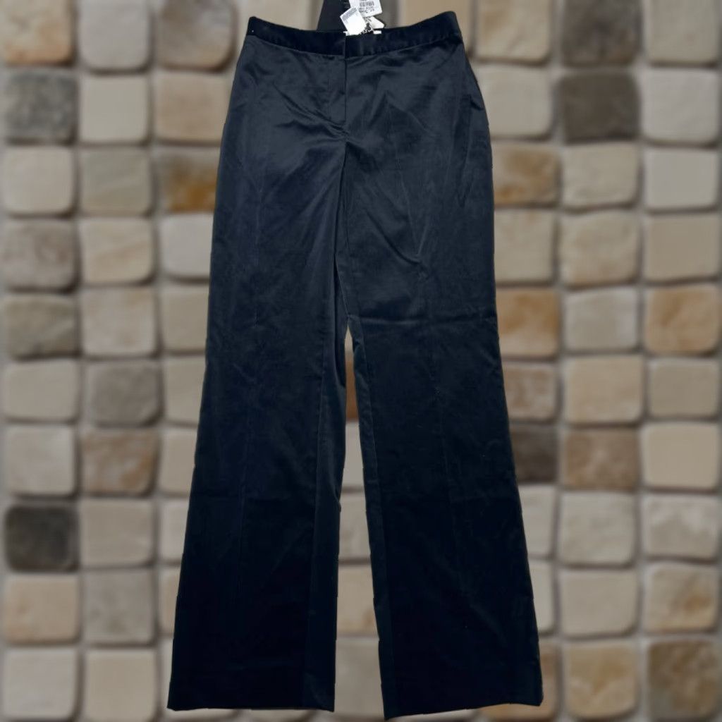 VINTAGE St. John Dress Pants Womens 8 Black Velvet Straight Leg New