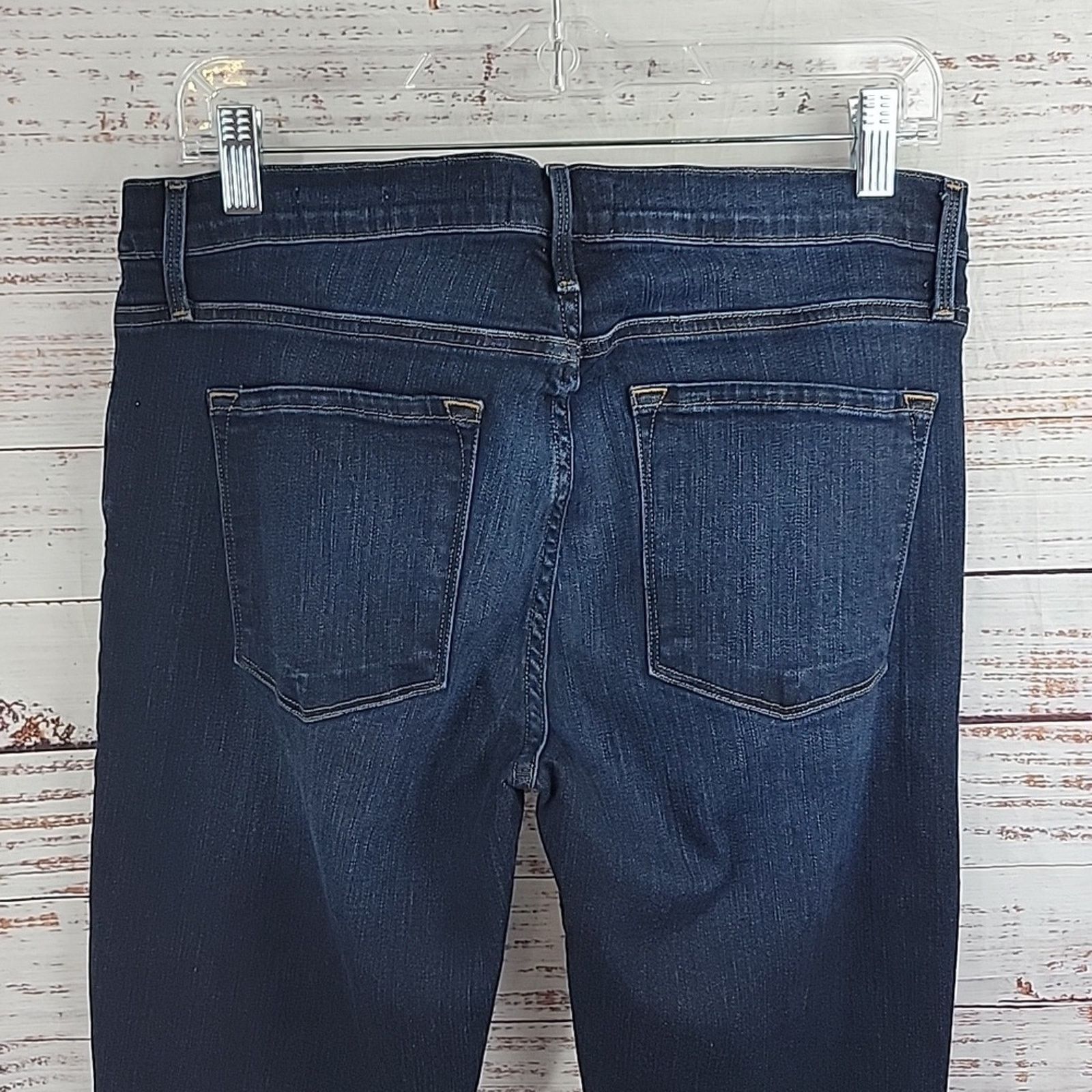 Frame FRAME Le Skinny de Jeanne Dark Wash Mid Rise Jeans 30 Size 30" / US 8 / IT 44 - 3 Thumbnail