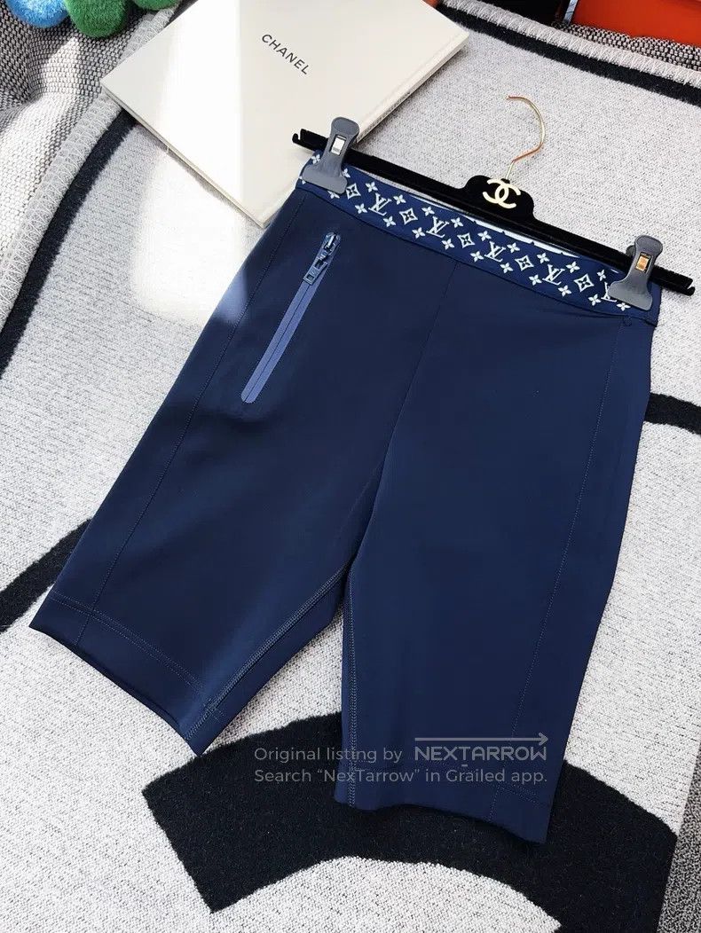 Louis Vuitton Louis Vuitton Blue Reading Stretch Biking Pants Sport Shor Size 33" - 3 Thumbnail