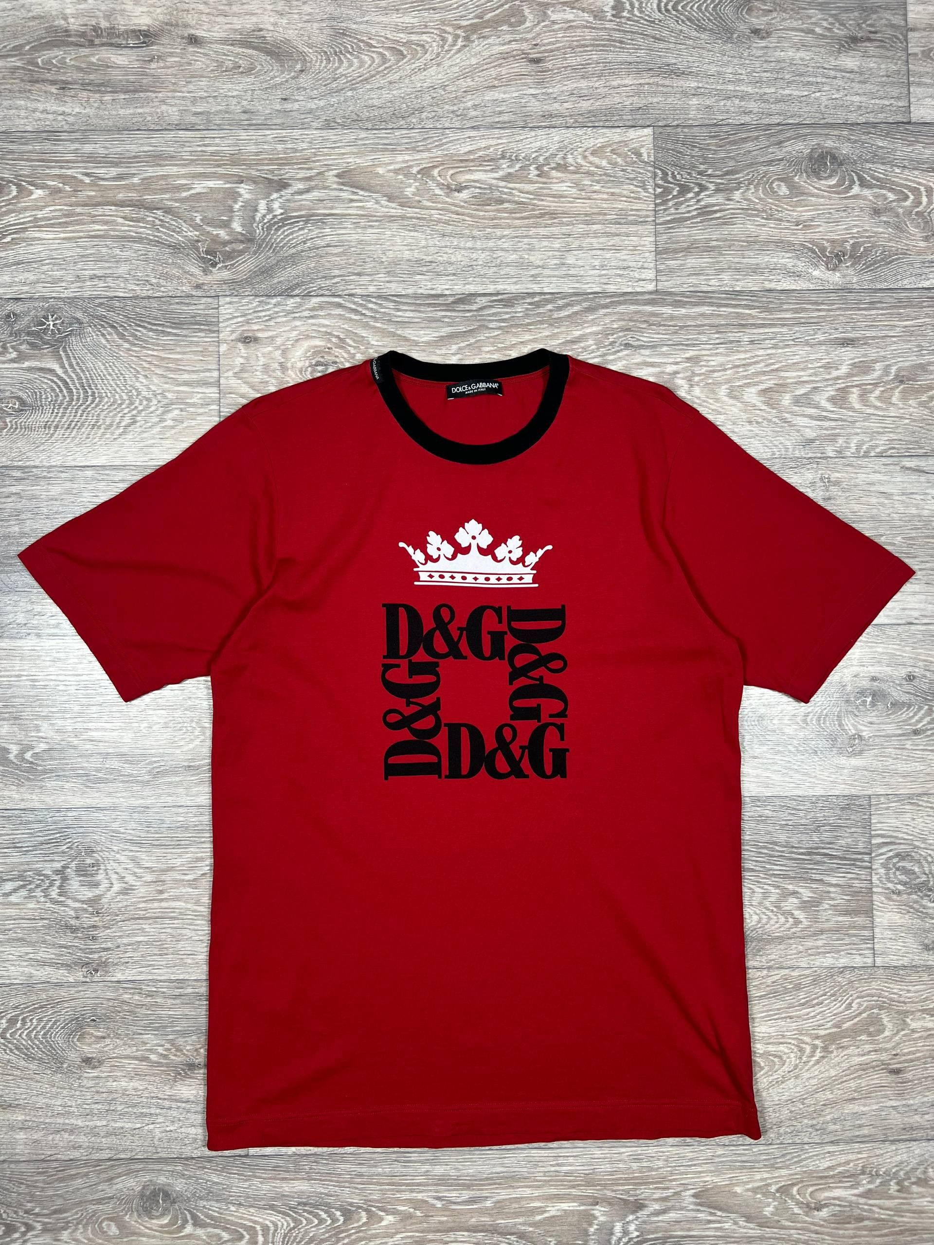 Dolce & Gabbana Dolce & Gabbana Red Logo Crown Cotton Men's T-shirt Size US M / EU 48-50 / 2 - 1 Thumbnail