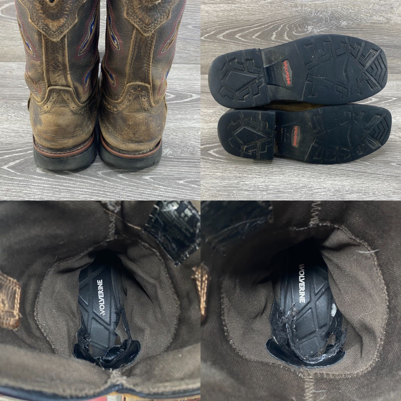 Vintage Wolverine Rancher Claw Mens 10.5 Brown Leather Square Steel Safety Toe Waterproof Cowboy Boots Boots Western Workwear Size US 10 / EU 43 - 8 Thumbnail