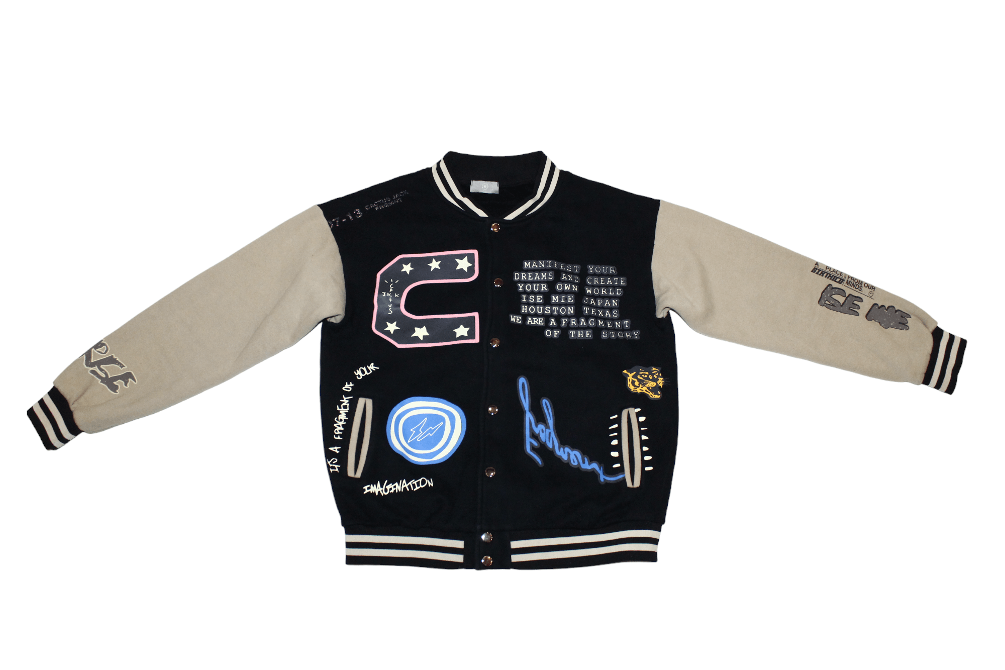 Japanese Brand hbat design Cactus Jack Travis Scott printed varsity jacket Size US M / EU 48-50 / 2 - 3 Thumbnail