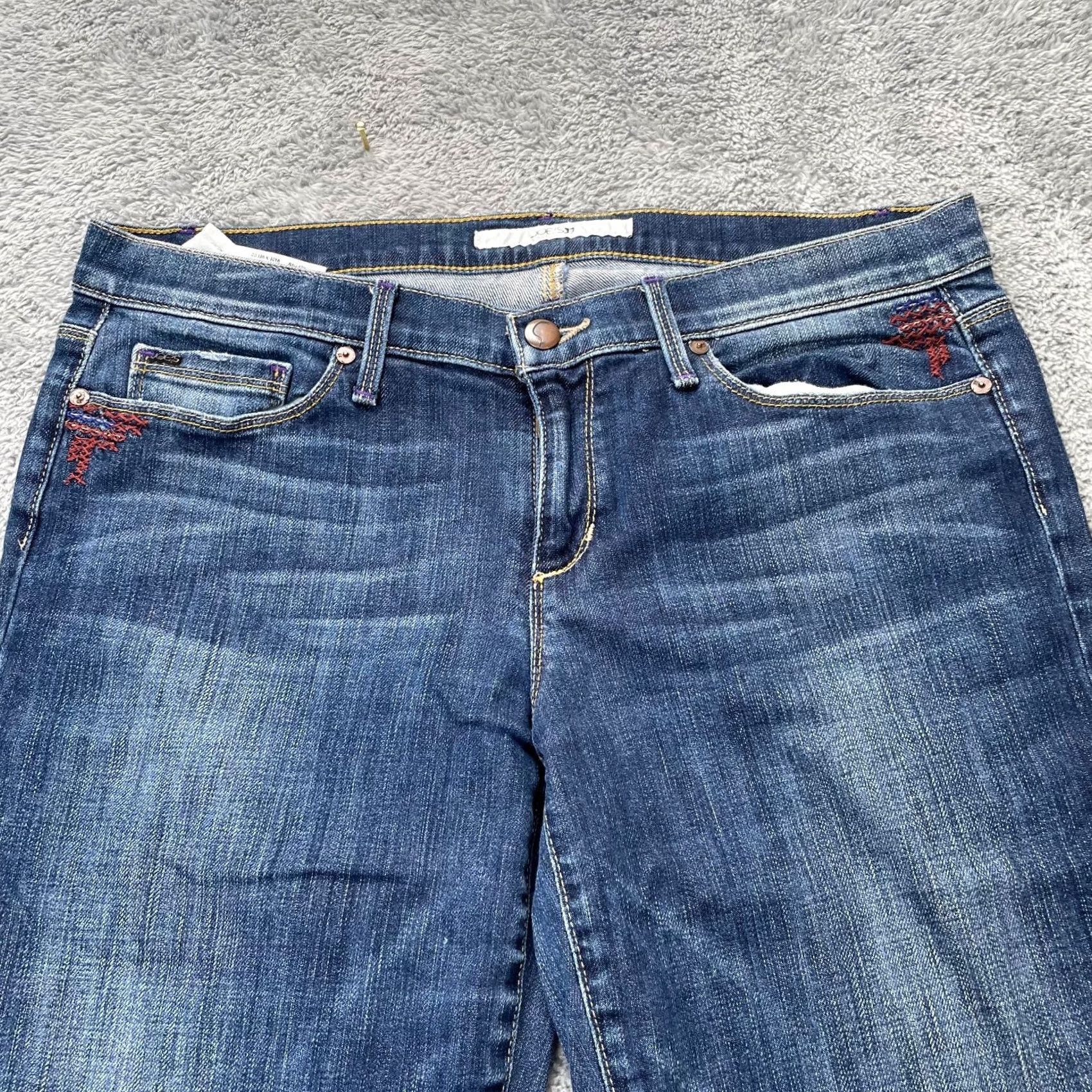 Vintage Joes Jeans Womens Jeans Bootcut 31 Blue Rocker Medium Wash Stretch Low Rise 5-Pocket Denim Logo Vintage No Rise Womens Size 24" / US 00 / IT 34 - 3 Thumbnail