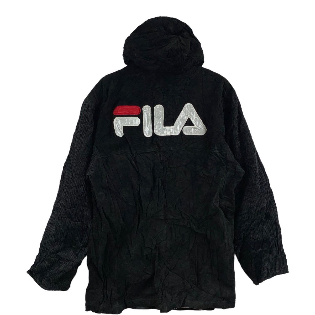 Fila × Leather × Vintage Vintage FILA Curdory Velvet Button Up Hooded Leather Black Size US L / EU 52-54 / 3 - 1 Thumbnail
