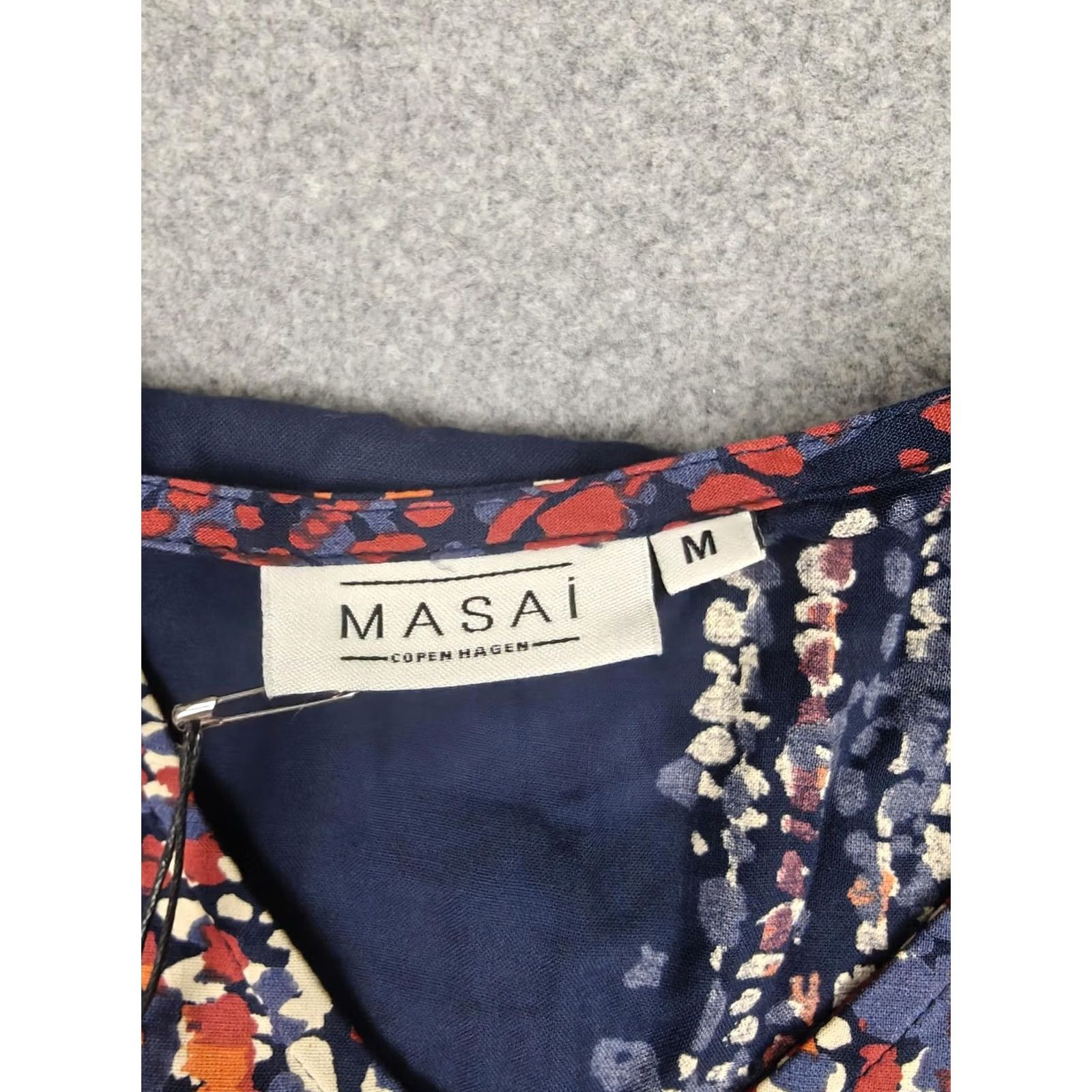 Vintage Masai Dress Womens Medium Blue MaNusala Abstract A-Line 3/4 Sleeve Midi New Size M / US 6-8 / IT 42-44 - 5 Thumbnail