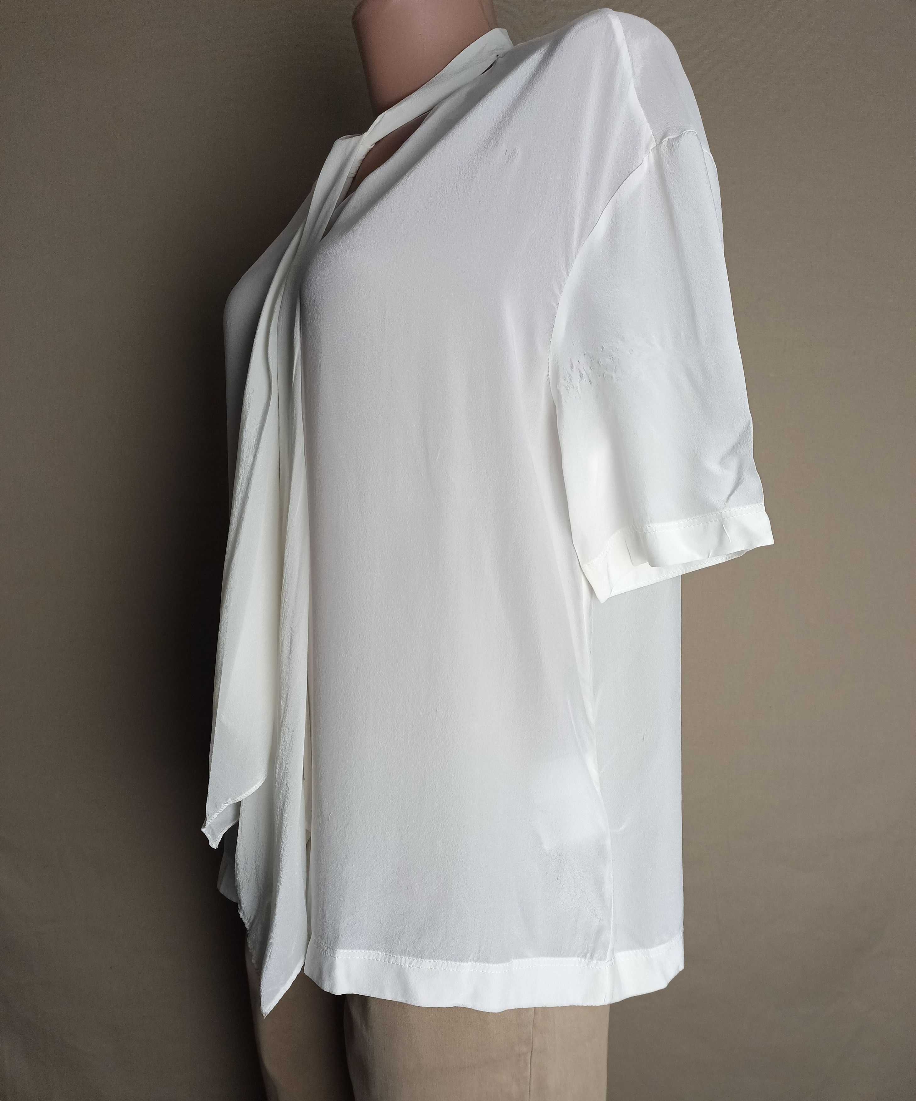 Brunello Cucinelli Brunello Cucinelli Silk White Shirt Blouse Size S Size S / US 4 / IT 40 - 4 Thumbnail