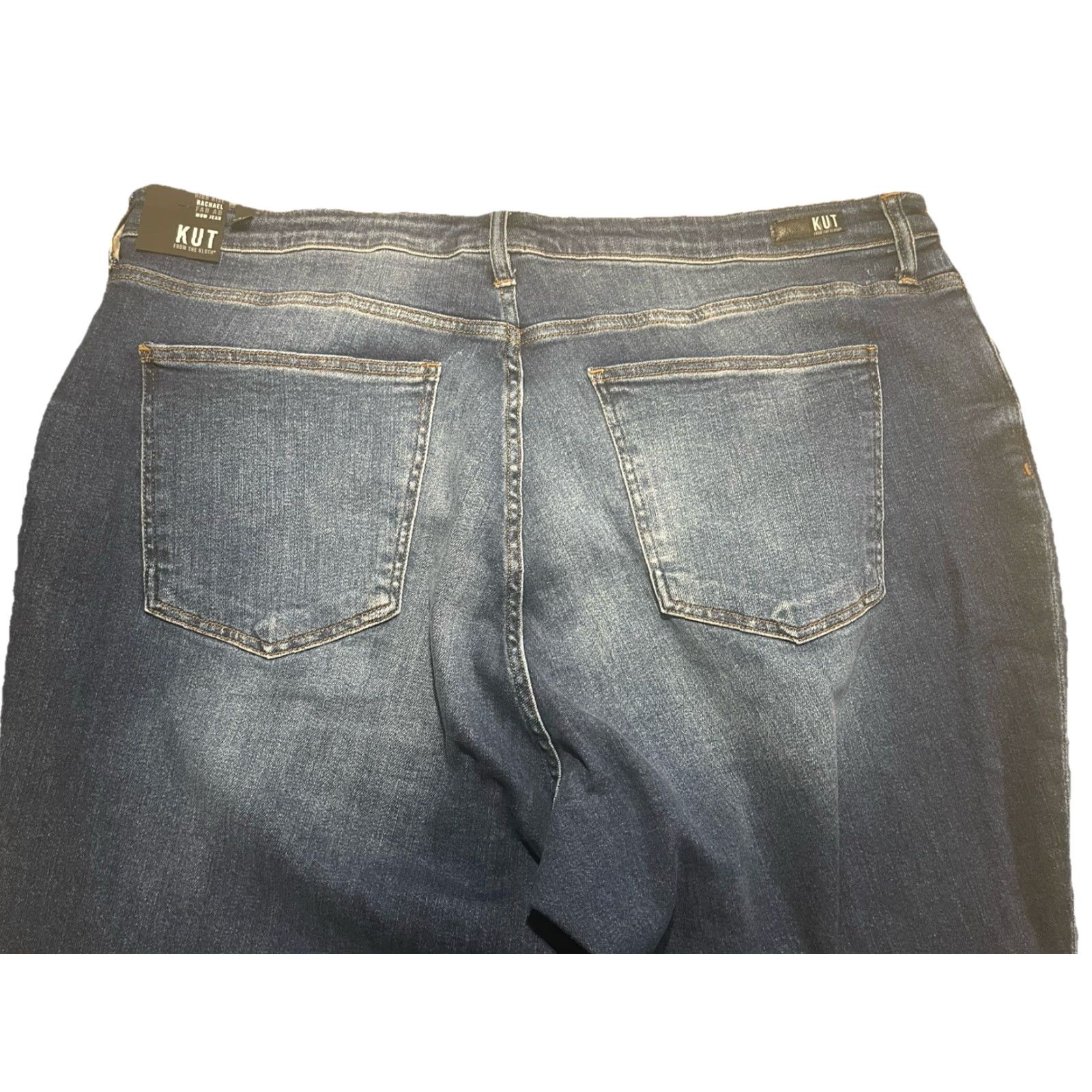 Vintage VINTAGE Kut from the Kloth Jeans High Rise Rachael Fab Ab Mom Distressed 24W Blue Plus Size Womens Jeans Women Product Size 42" / US 20 - 6 Thumbnail