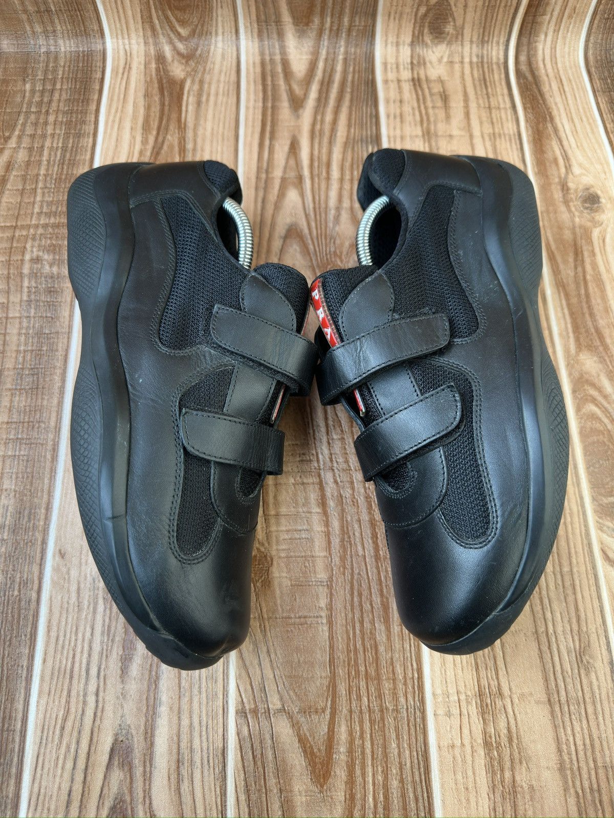 Prada Prada Americas Cup Velcro Straps Red Tab Leather Sneaks Size US 7.5 / EU 40-41 - 5 Thumbnail