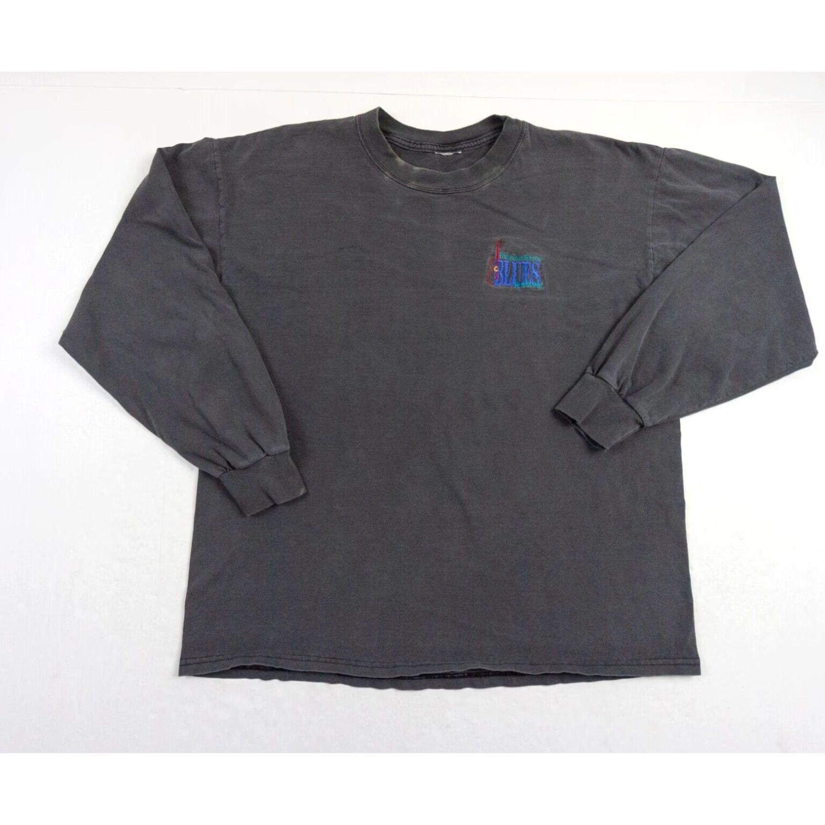 Vintage VINTAGE Russian River Blues Festival Black Long Sleeve T-Shirt Mens XLarge Music Festival Size US XL / EU 56 / 4 - 1 Thumbnail