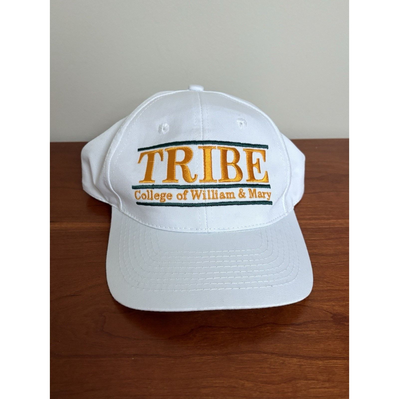 The Game VTG William Mary Tribe Split Bar SnapBack Hat College White Size ONE SIZE - 1 Thumbnail