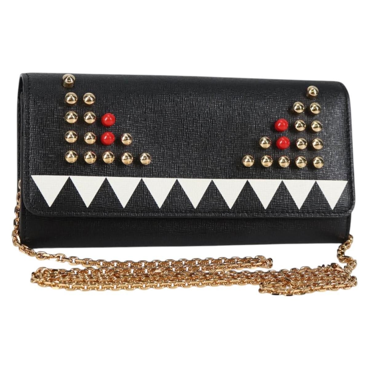 Fendi Fendi Monster Wallet on Chain Studded Leather Size ONE SIZE - 1 Thumbnail