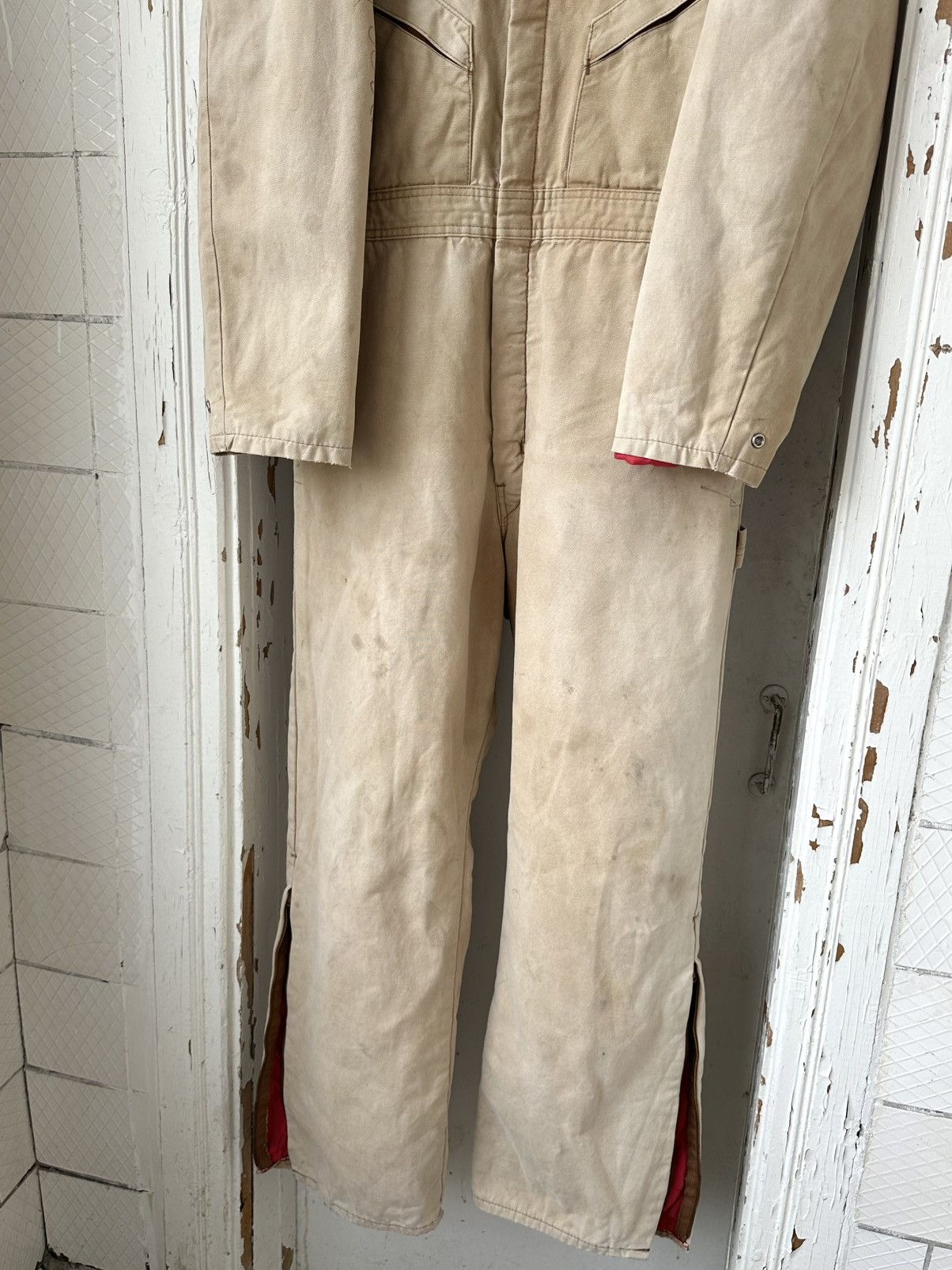 Carhartt Vintage Carhartt Style Beige Worn Carpenter Men’s Overalls Size US 34 / EU 50 - 4 Thumbnail