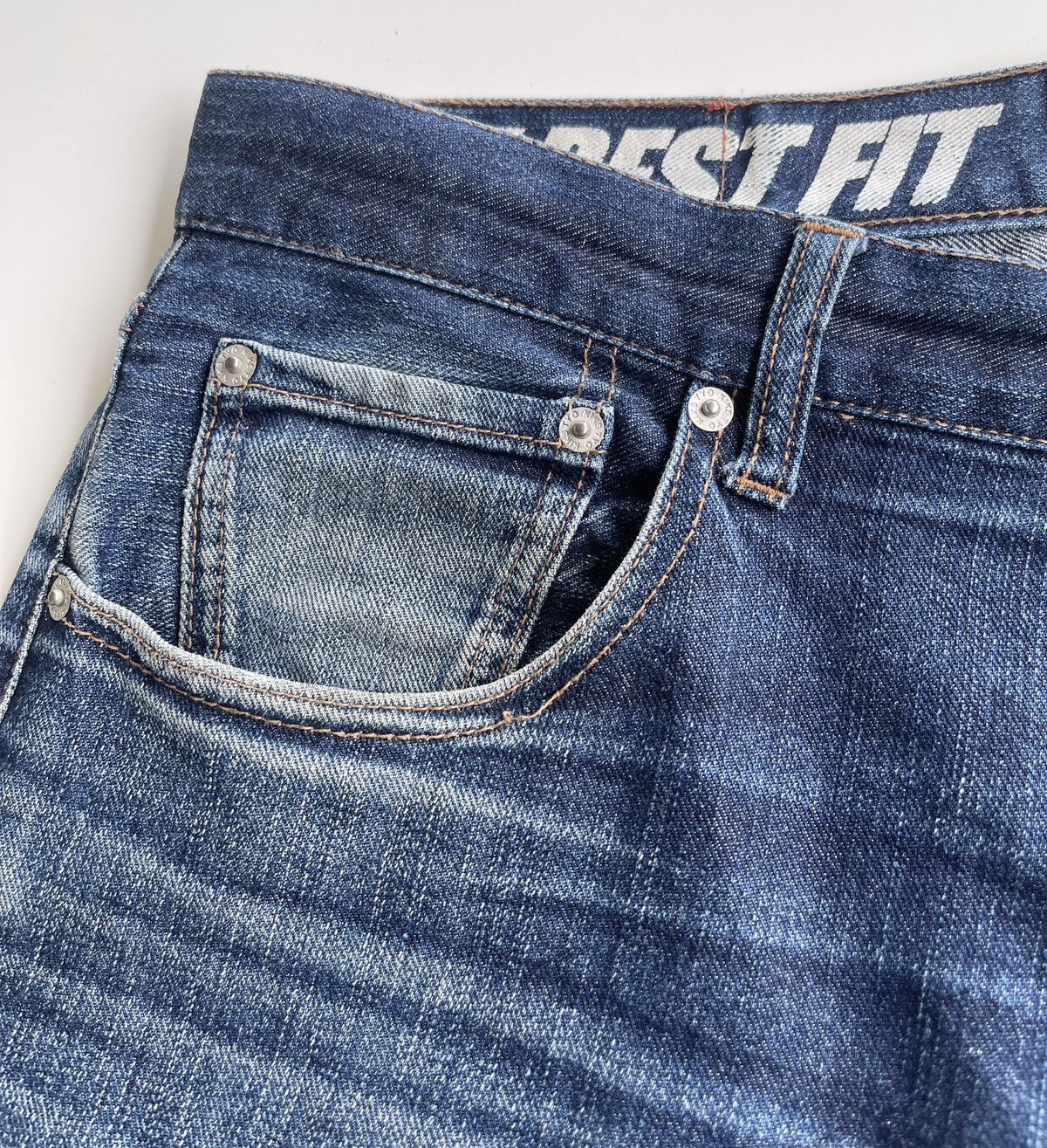 Japanese Brand KIKS TYO Tapered Straight Blue Denim Size US 34 / EU 50 - 8 Thumbnail
