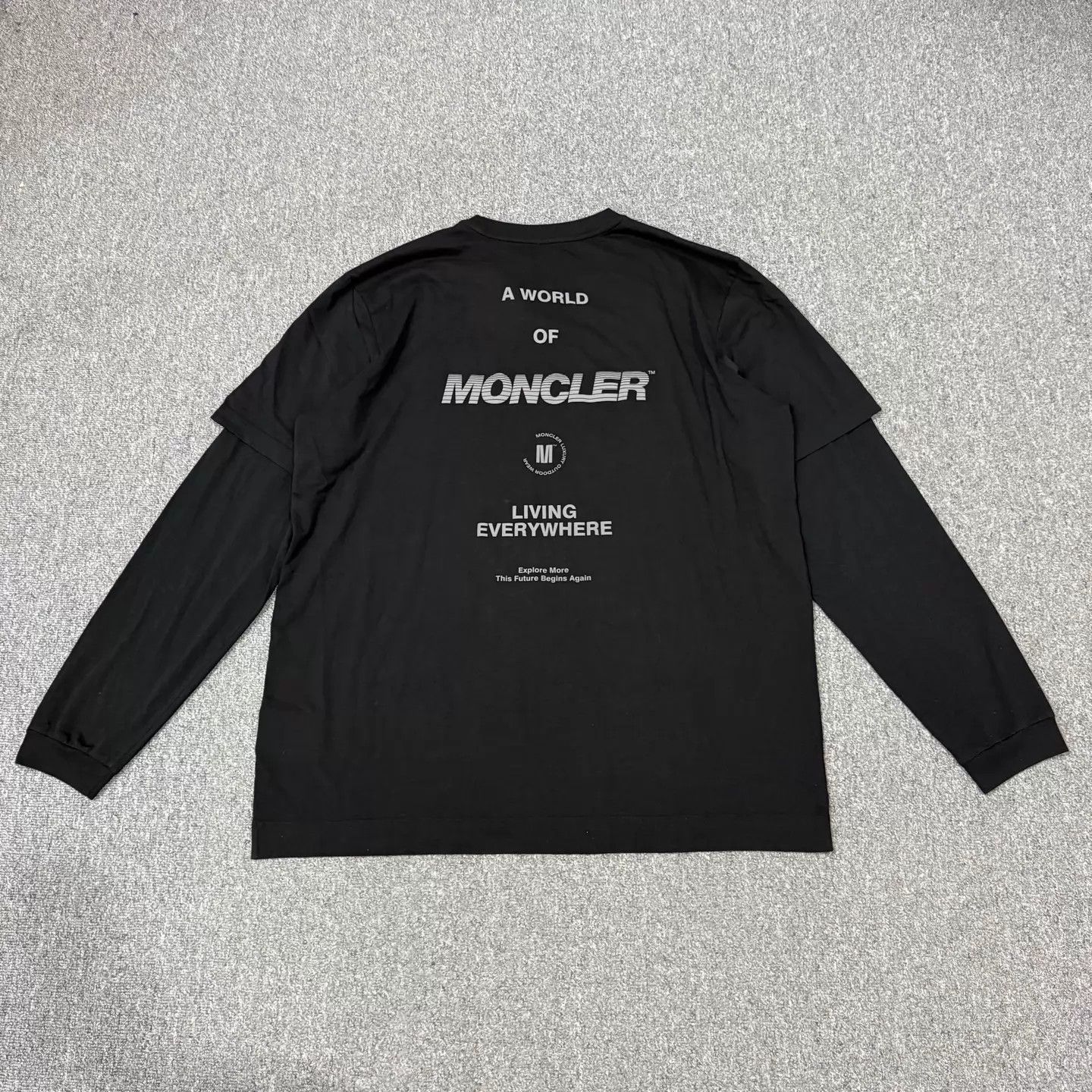 Moncler Moncler Black Two-Tone Printed Logo Long Sleeve XXL Size XXL / US 16-18 / IT 52-54 - 2 Thumbnail