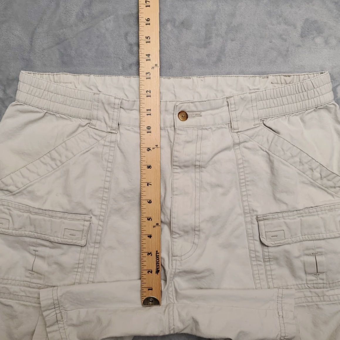 Alexander Julian VINTAGE Alexander Julian Colours Shorts Mens 38 Cargo Canvas Elastic Waist Hike Outdoors Beige Cargo Pocket Mens Size US 38 / EU 54 - 7 Thumbnail
