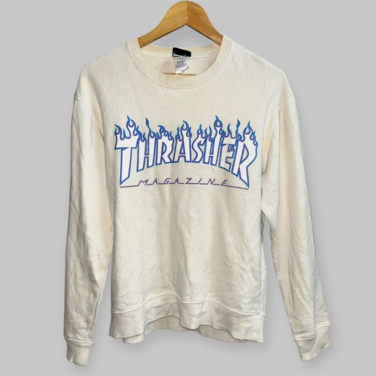 Thrasher Magazine Big Logo White Sweatshirt Size US M / EU 48-50 / 2 - 2 Thumbnail