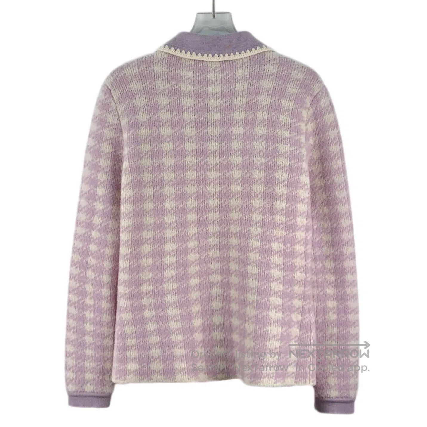 Miu Miu Miu Miu Light Purple Plaid Wool Peter Pan Collar Single Pe Size XS / US 0-2 / IT 36-38 - 2 Thumbnail