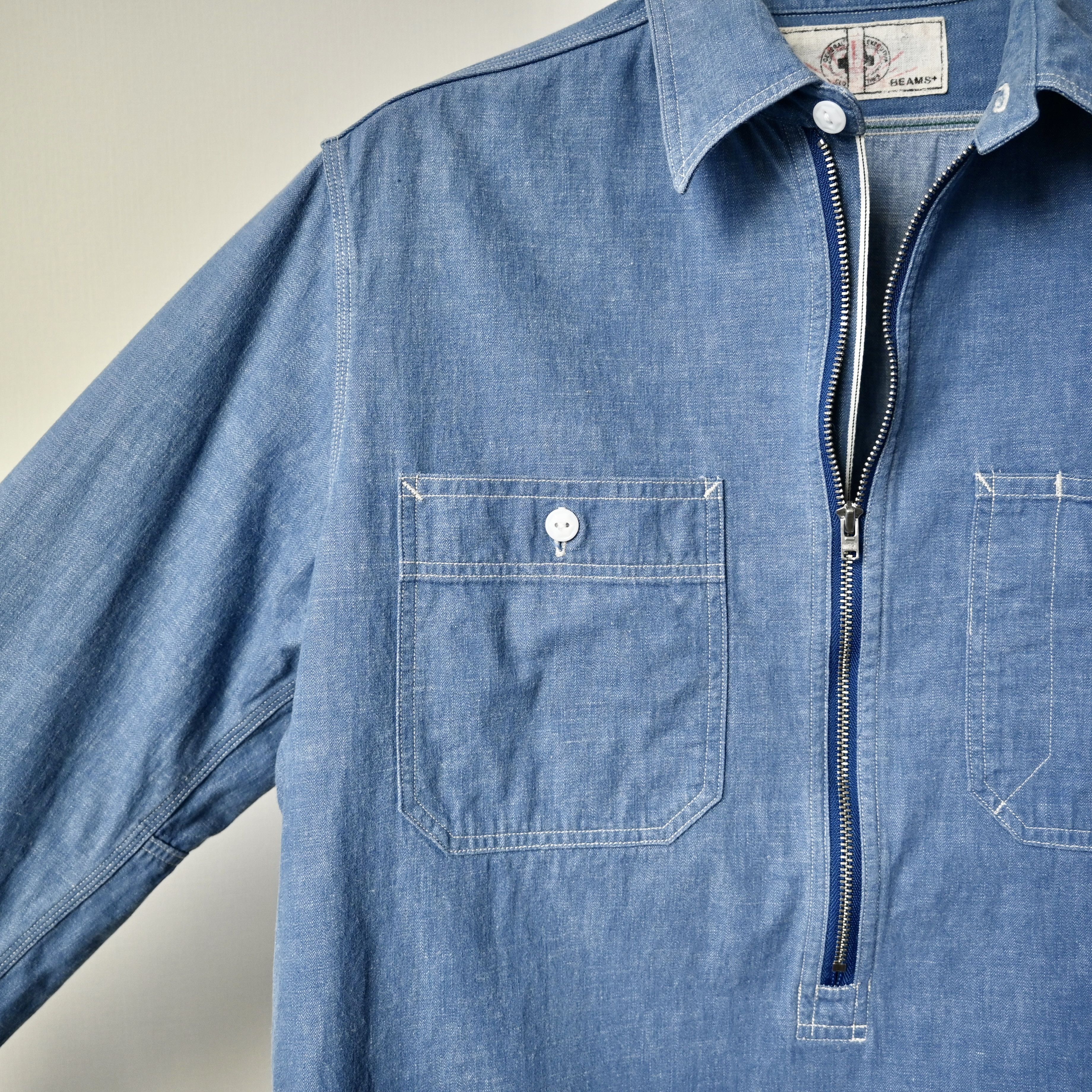 Beams Plus BEAMS Plus x Sunny Sports half-zip denim work shirt Size US M / EU 48-50 / 2 - 9 Thumbnail