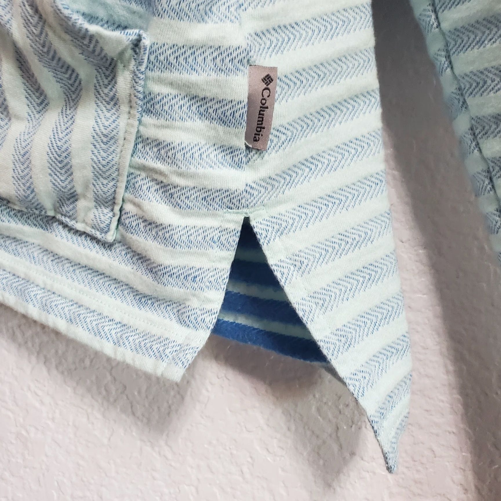 Vintage Columbia Hoodie Women L Blue Striped Full Zip Cotton Blend Beach Coastal Spring Fall Summer Womens Size L / US 10 / IT 46 - 6 Thumbnail