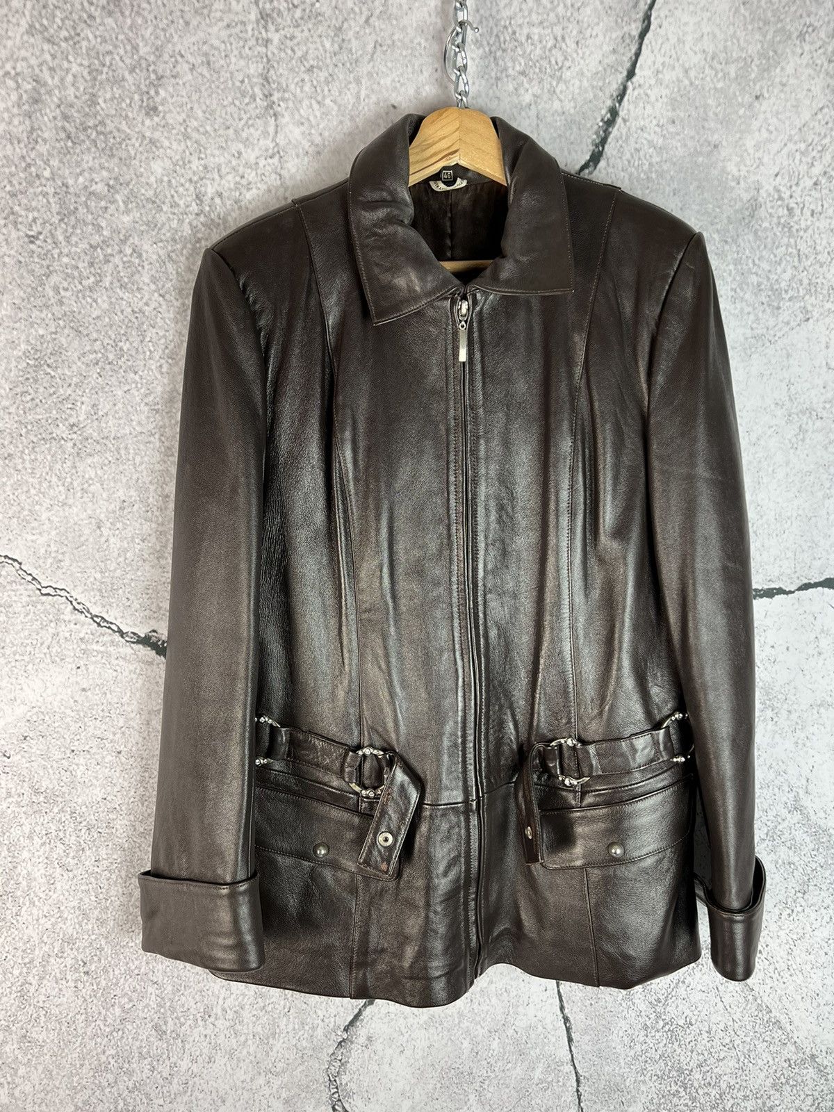 Vintage Vintage Y2K Avant Garde Leather long Jacket Size US S / EU 44-46 / 1 - 1 Thumbnail