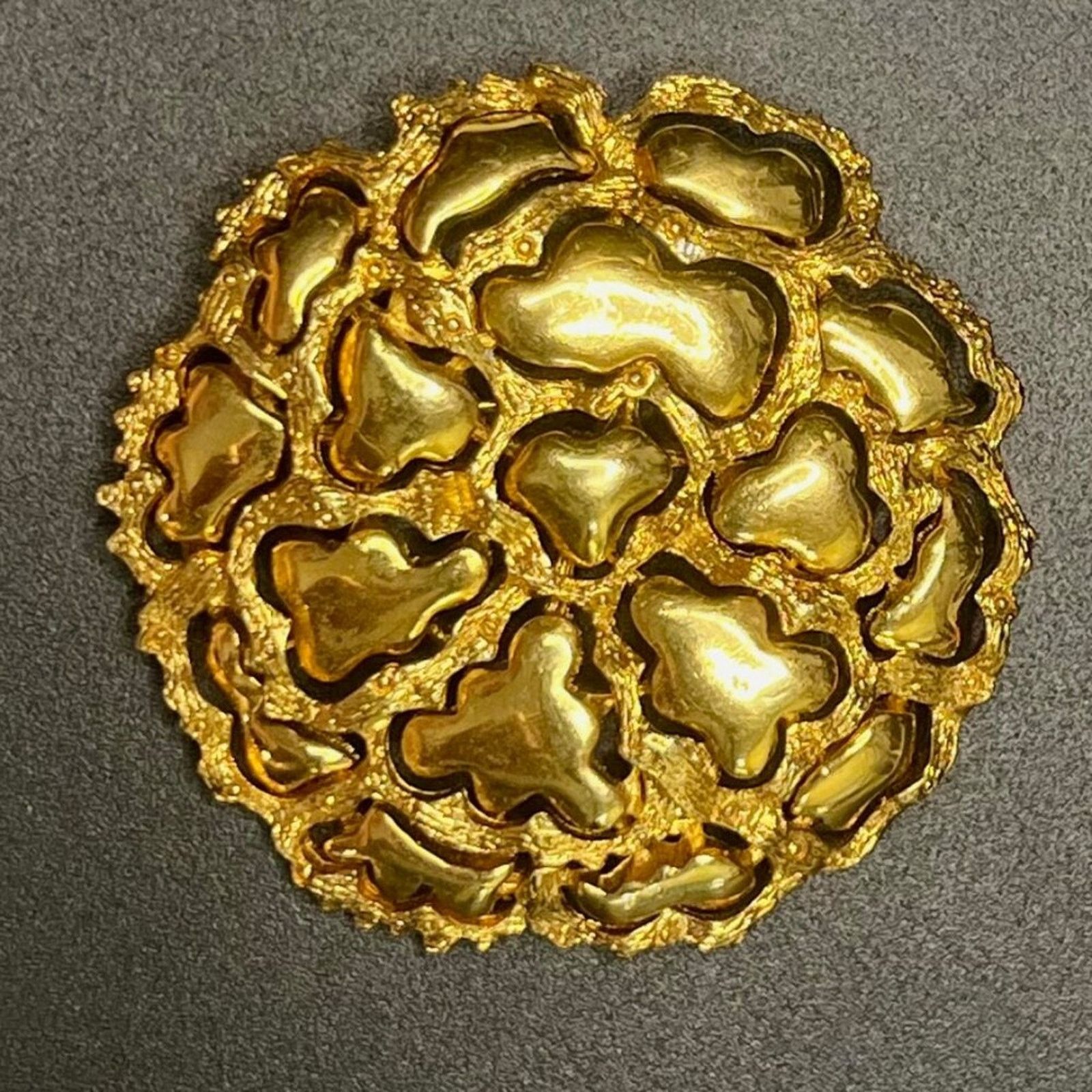 & Other Stories Roget, signed, Goldtone, round, heavy, circle Shield Brooch Size ONE SIZE - 1 Preview