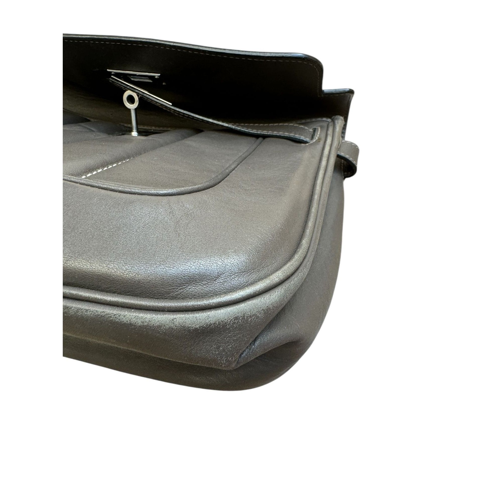 Hermes Berline Elephant Grey Leather Bag Size ONE SIZE - 6 Thumbnail