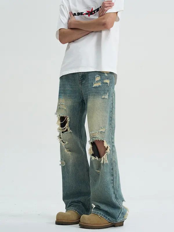 VIBE Blue Distressed Denim Jeans Size US 30 / EU 46 - 8 Thumbnail