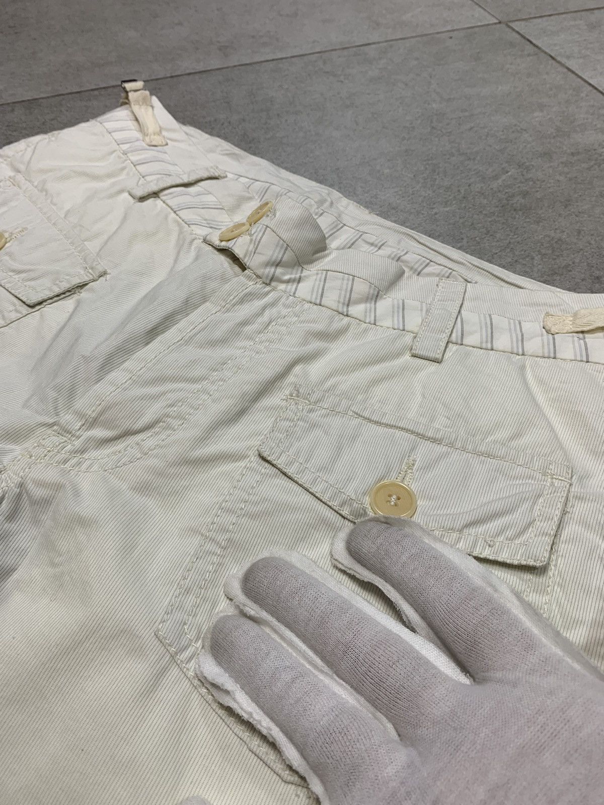 Kenzo Y2k vintage 2000s cream White Kenzo loose Cargo trousers Size US 28 / EU 44 - 3 Thumbnail