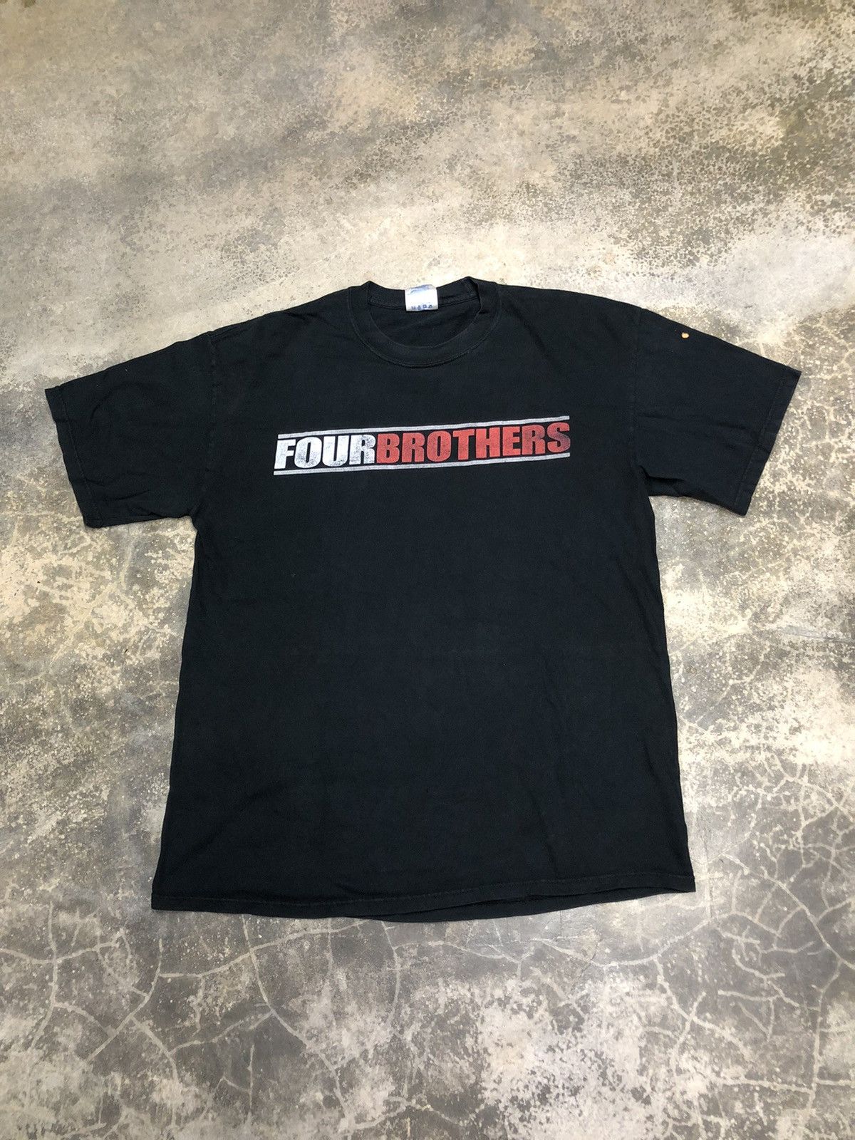 image of Vintage Y2K Fourbrothers Movie Revenge Faded Tee in Black, Men's (Size Large)