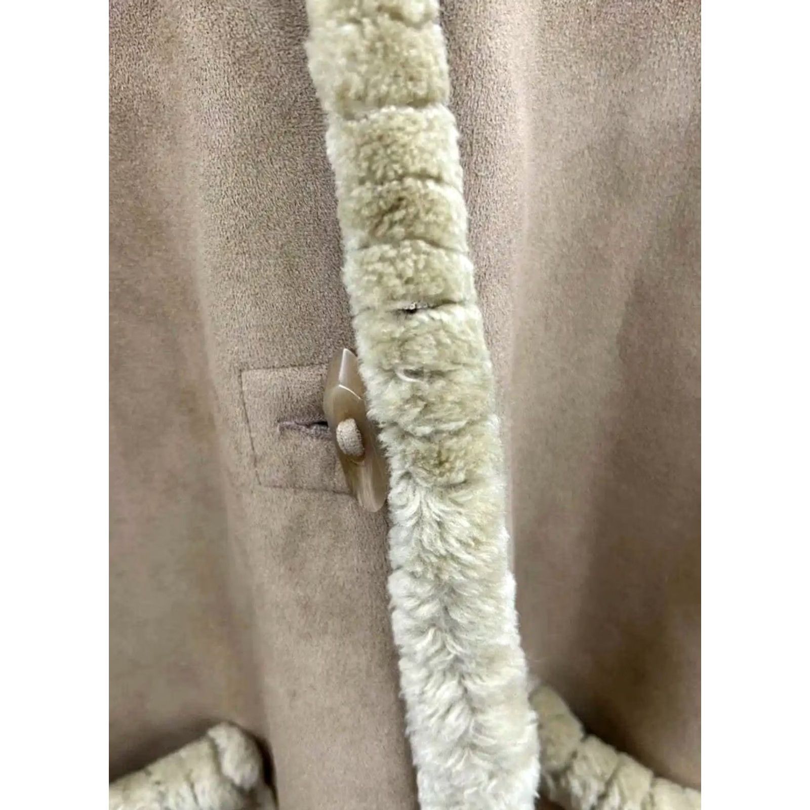 Jones New York Womens Jones New York Coat Brown Hooded Faux Leather Heavy Button Up M Size M / US 6-8 / IT 42-44 - 7 Thumbnail