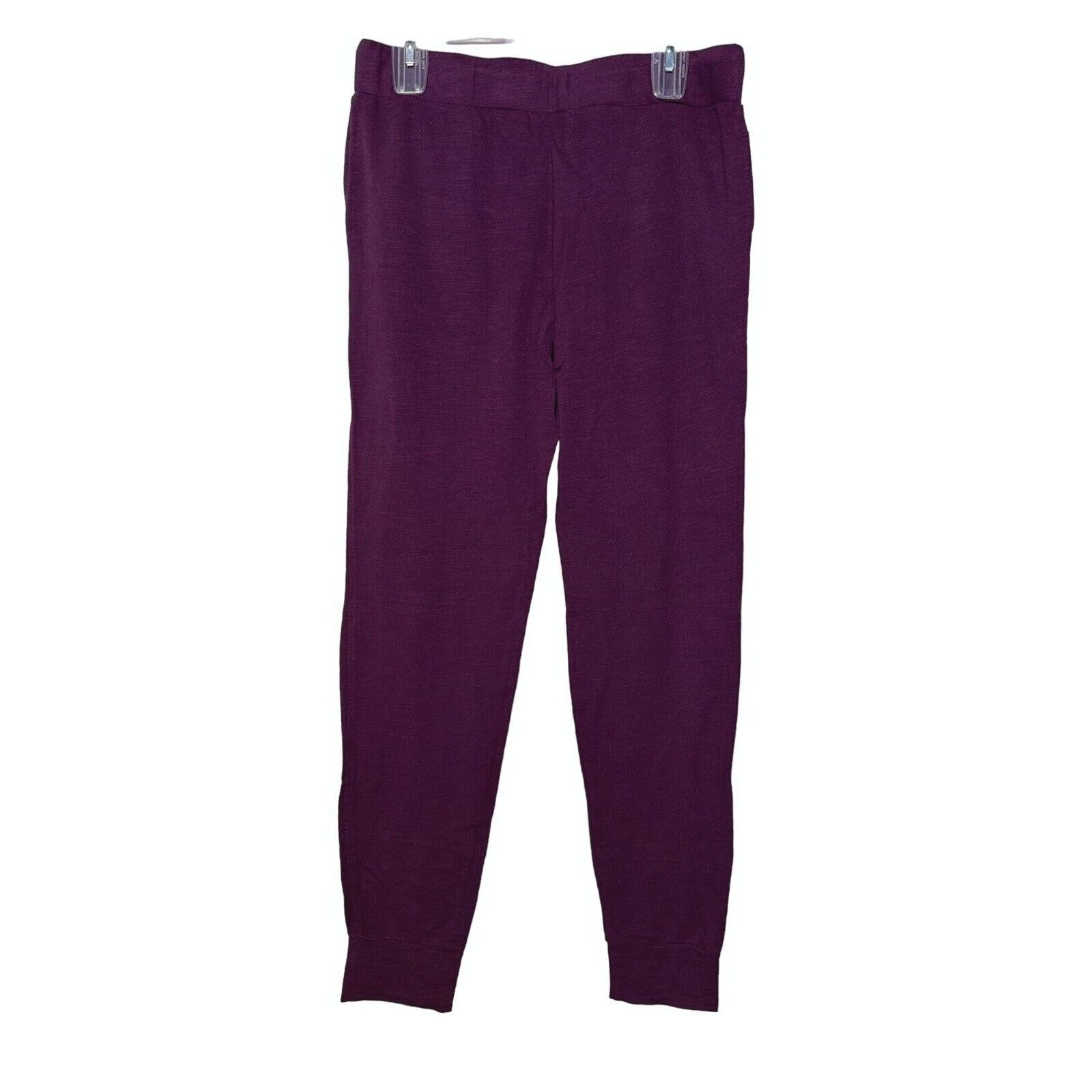 MONROW Monrow Joggers Supersoft Plum Purple Elastic Waist Large Size 31" - 3 Thumbnail