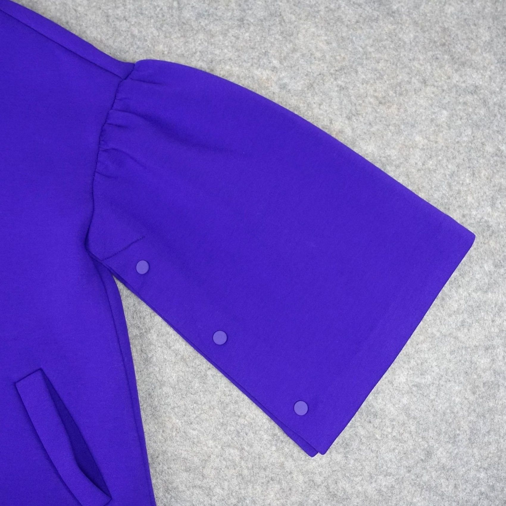 Vintage Psophía Coat Womens XL Purple Knit Snap Front 3/4 Sleeve Mid Length Collared Size XL / US 12-14 / IT 48-50 - 3 Thumbnail