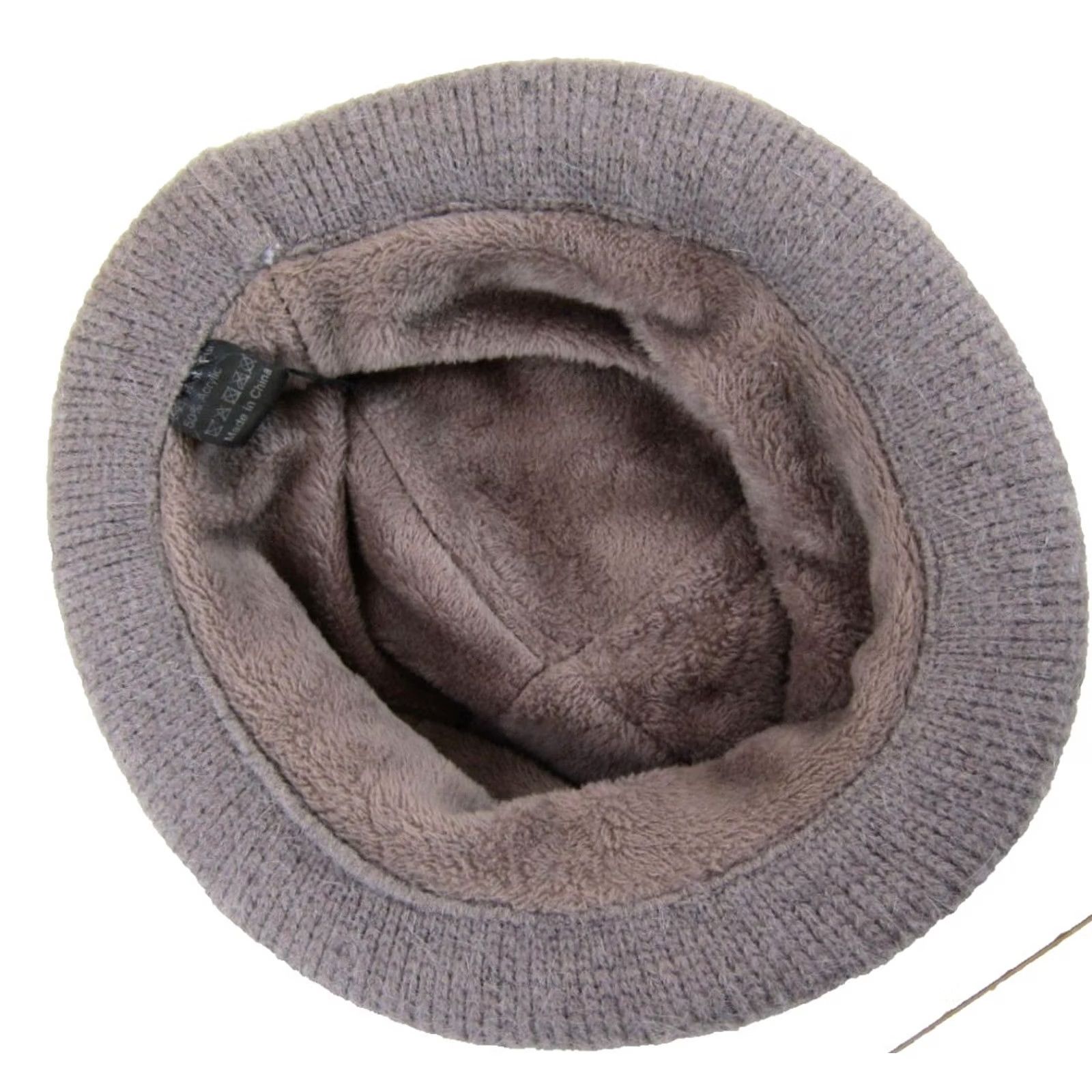 Vintage VINTAGE Rabbit Fur Knit Greyish Purple Soft Cozy Grouser Bucket Hat Woman S-M Size ONE SIZE - 6 Thumbnail