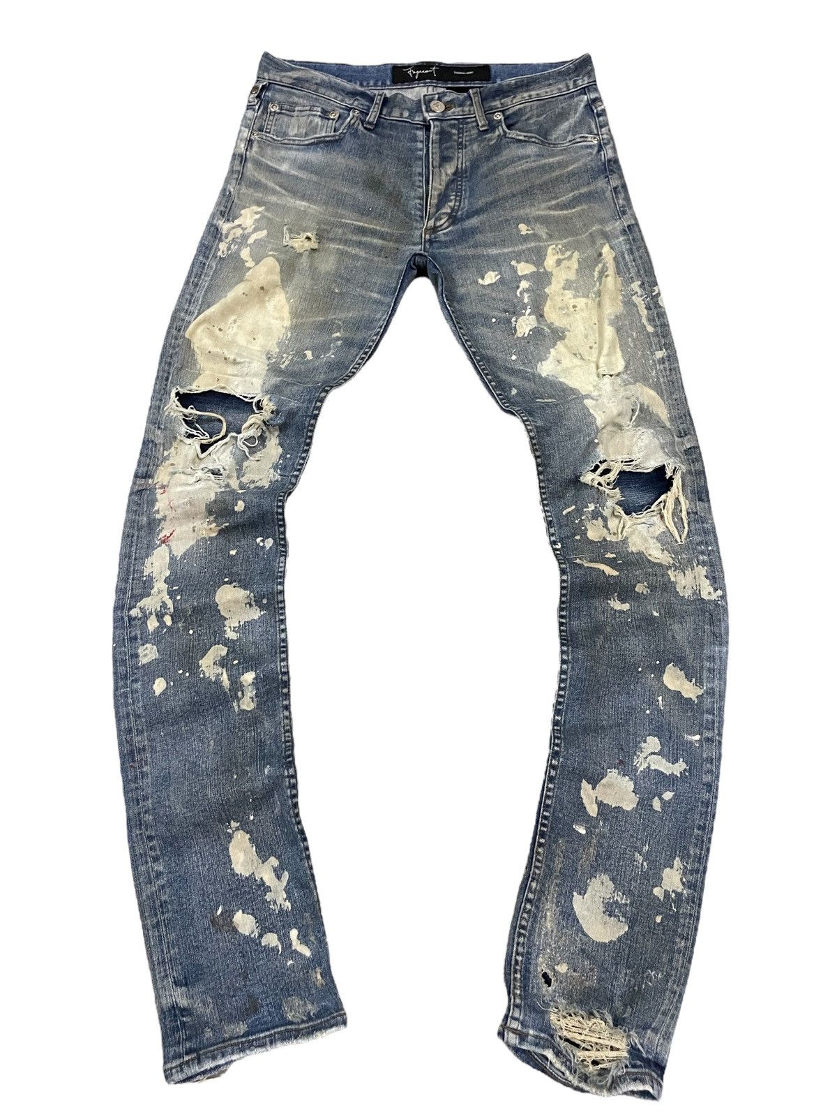 Fagassent Toshiki Aoki Fagassent Paint Splatter Punk Rock Distressed Distort Jeans Size US 31 - 12 Thumbnail