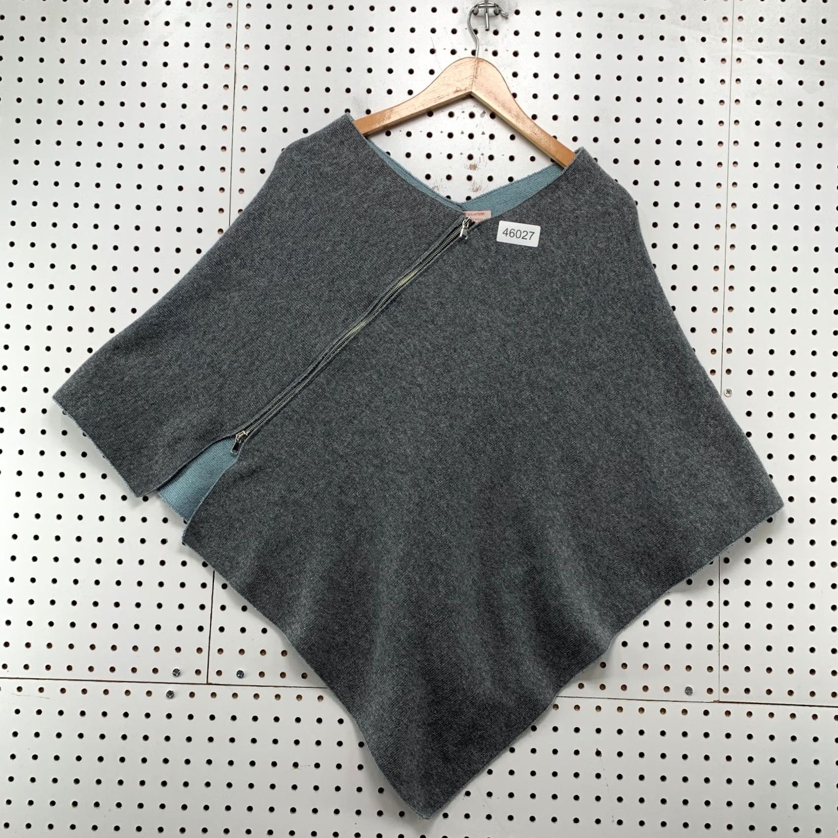 Vintage Nardi & Tagliaferri Italy Wool Sweater Poncho Womens One Size Gray Zipper Size ONE SIZE - 2 Thumbnail