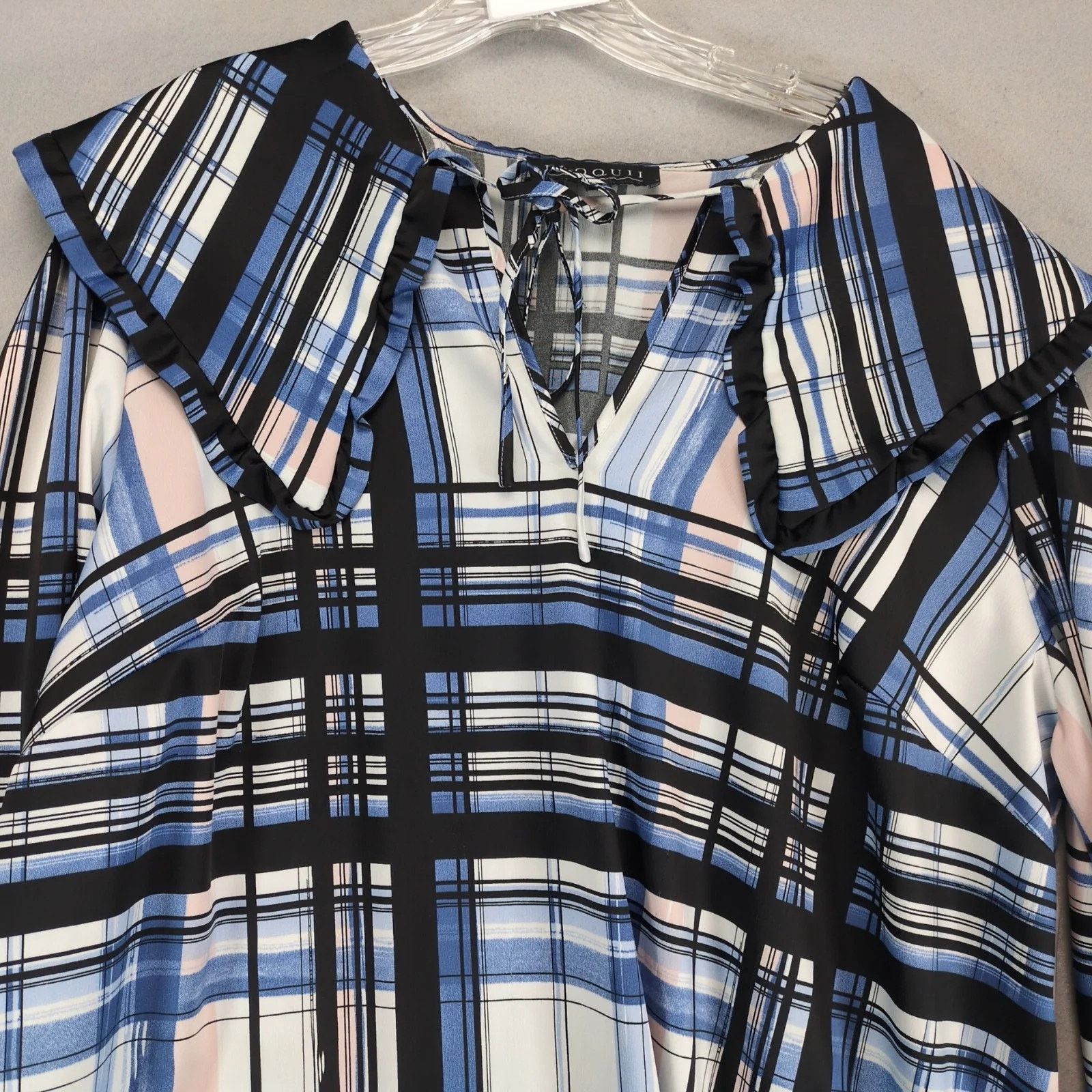 Other Eloquii Blue Plaid Boho Shift Dress Sz 16 Puff Sleeve Size XXL / US 16-18 / IT 52-54 - 9 Thumbnail